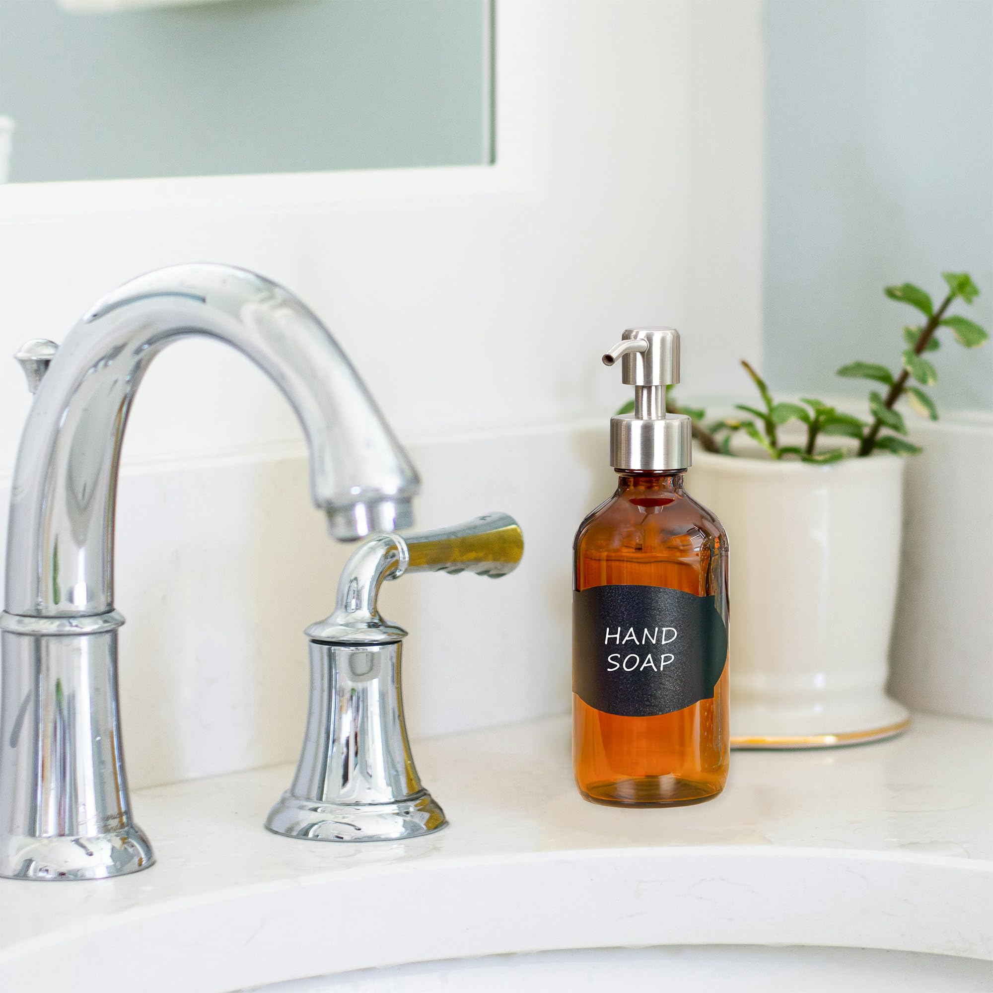 Cornucopia Stainless Steel Replacement Lotion Pump Parts  28-400 (6 Pack); Silver Metal Soap Dispensers Fit Standard 8oz/16oz Boston Round Bottles