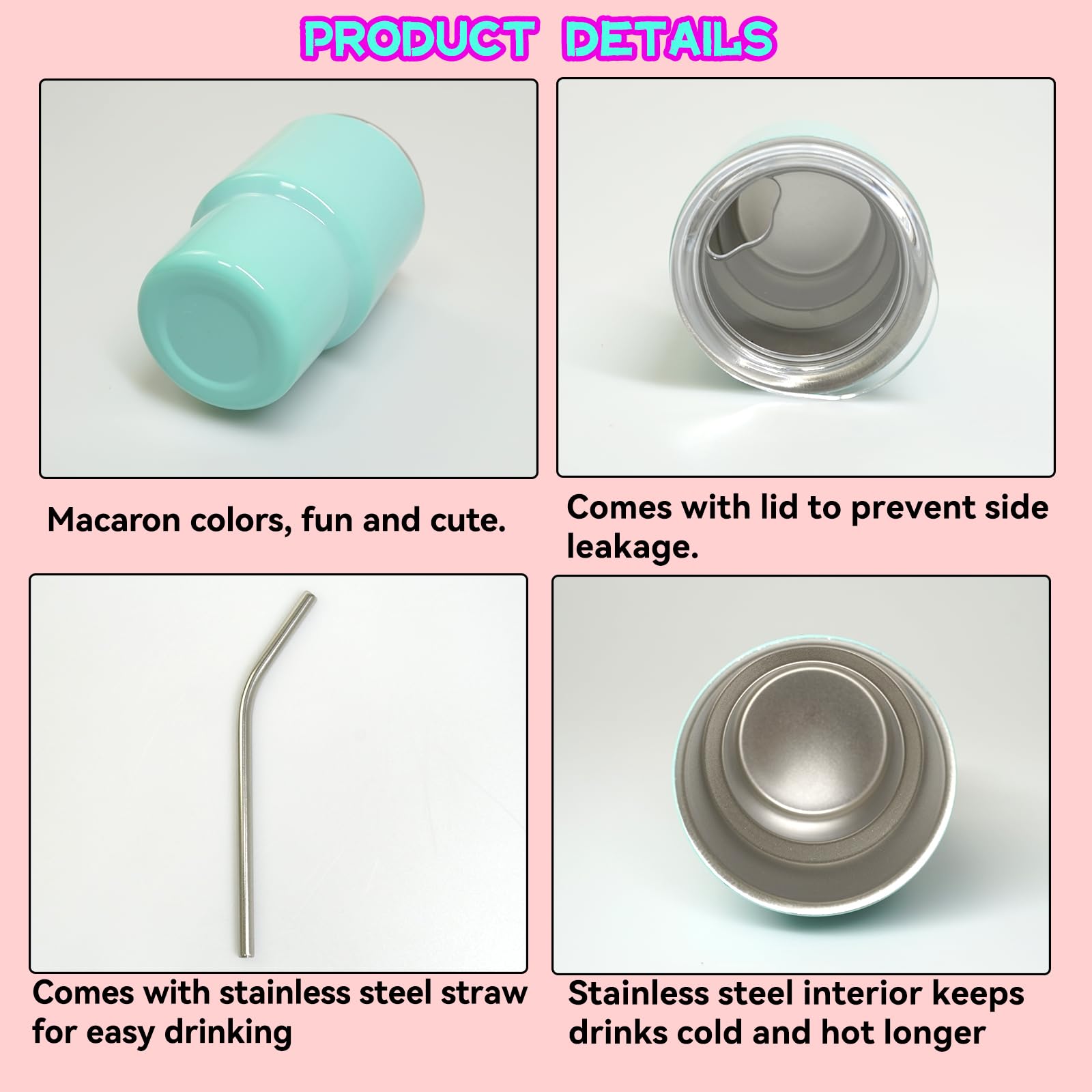 S-Snail-Oo Mini Tumbler Shot Glass With Straw, Sublimation Double Layer Metal Cute Shot Glasses Set 3Oz With Lids For Drinks, Co