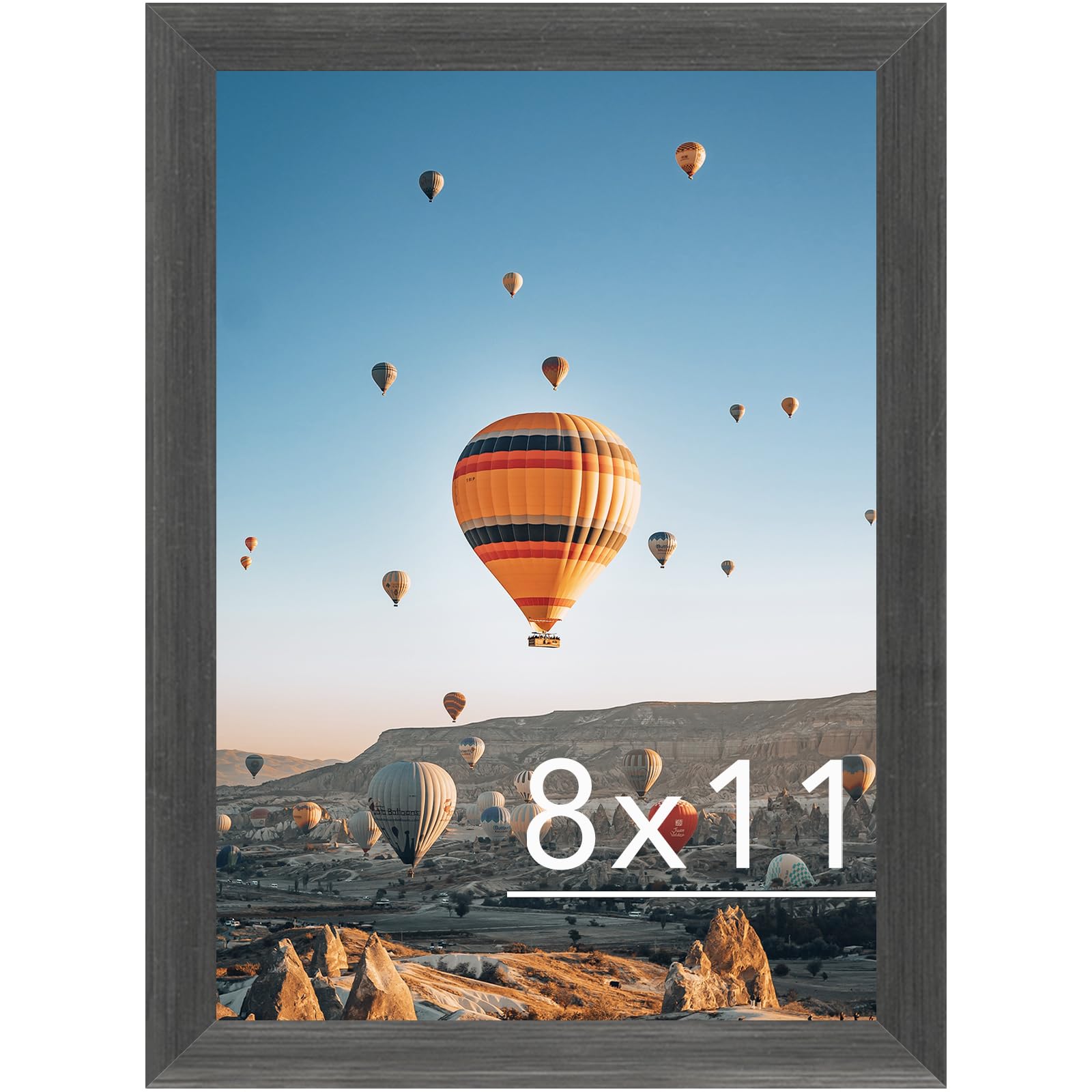 JCJMY 8x11 Picture Frame Silver Gray for Wall Hanging or Tabletop, Wall Mounting Horizontally or Vertically, 8 x 11 Wall Gallery