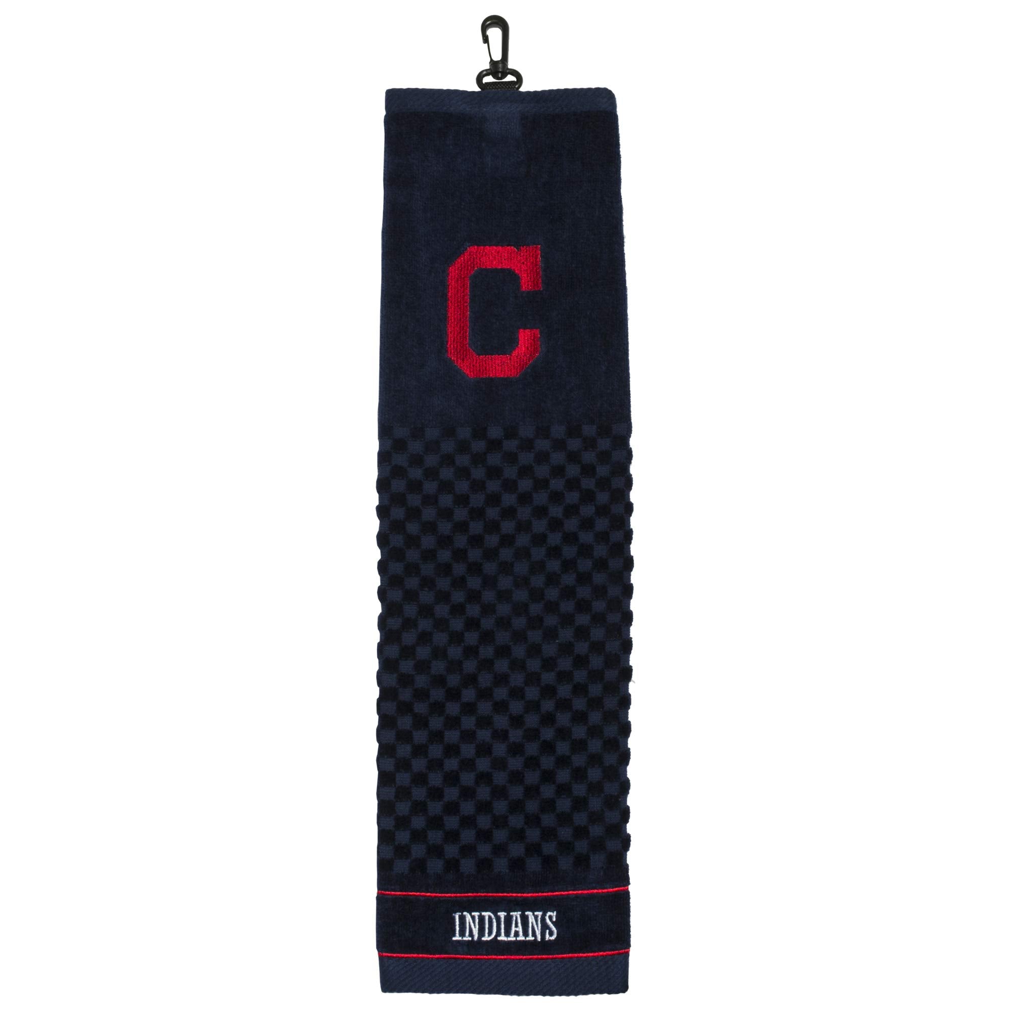Team Golf Mlb Cleveland Indians Embroidered Golf Towel Embroidered Golf Towel, Checkered Scrubber Design, Embroidered Logo
