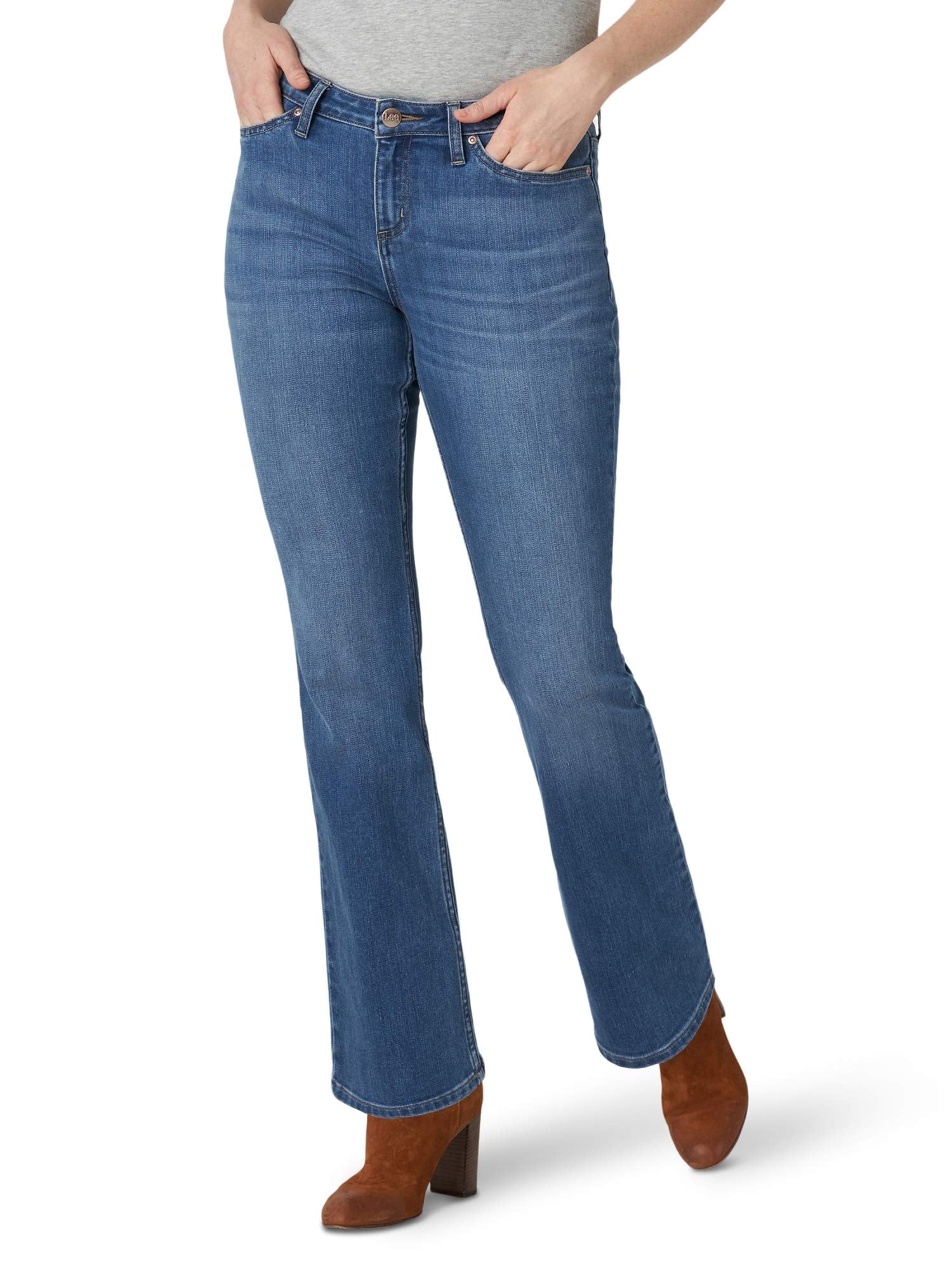 Lee Womens Regular Fit Bootcut Jeans, Heritage Fade, 18 Us