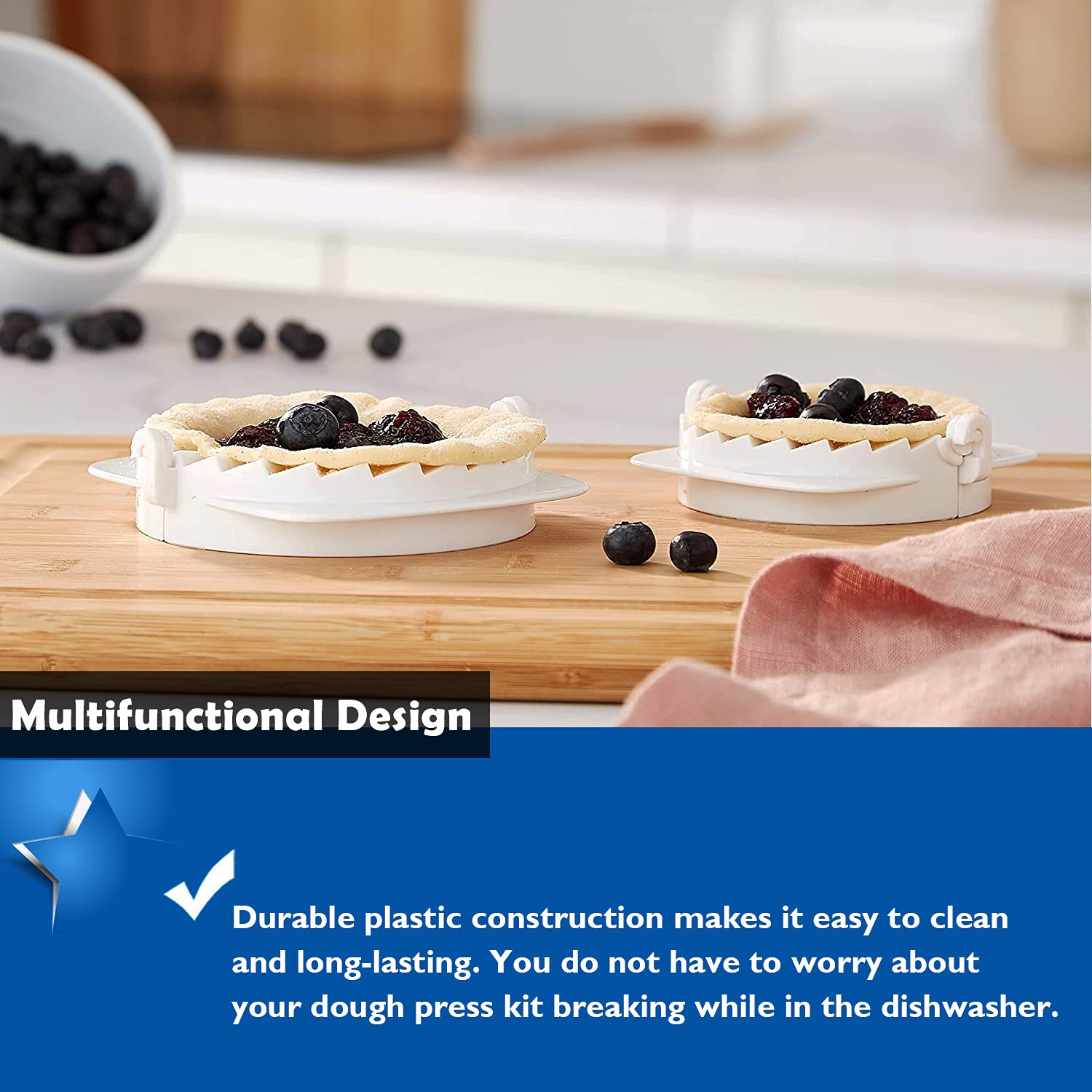 Keissco Dough Press, Set Of 3 Empanada Press Dumpling Maker Dough Cutter Dumpling Mold For Dumpling, Calzone, Ravioli, Empanada,