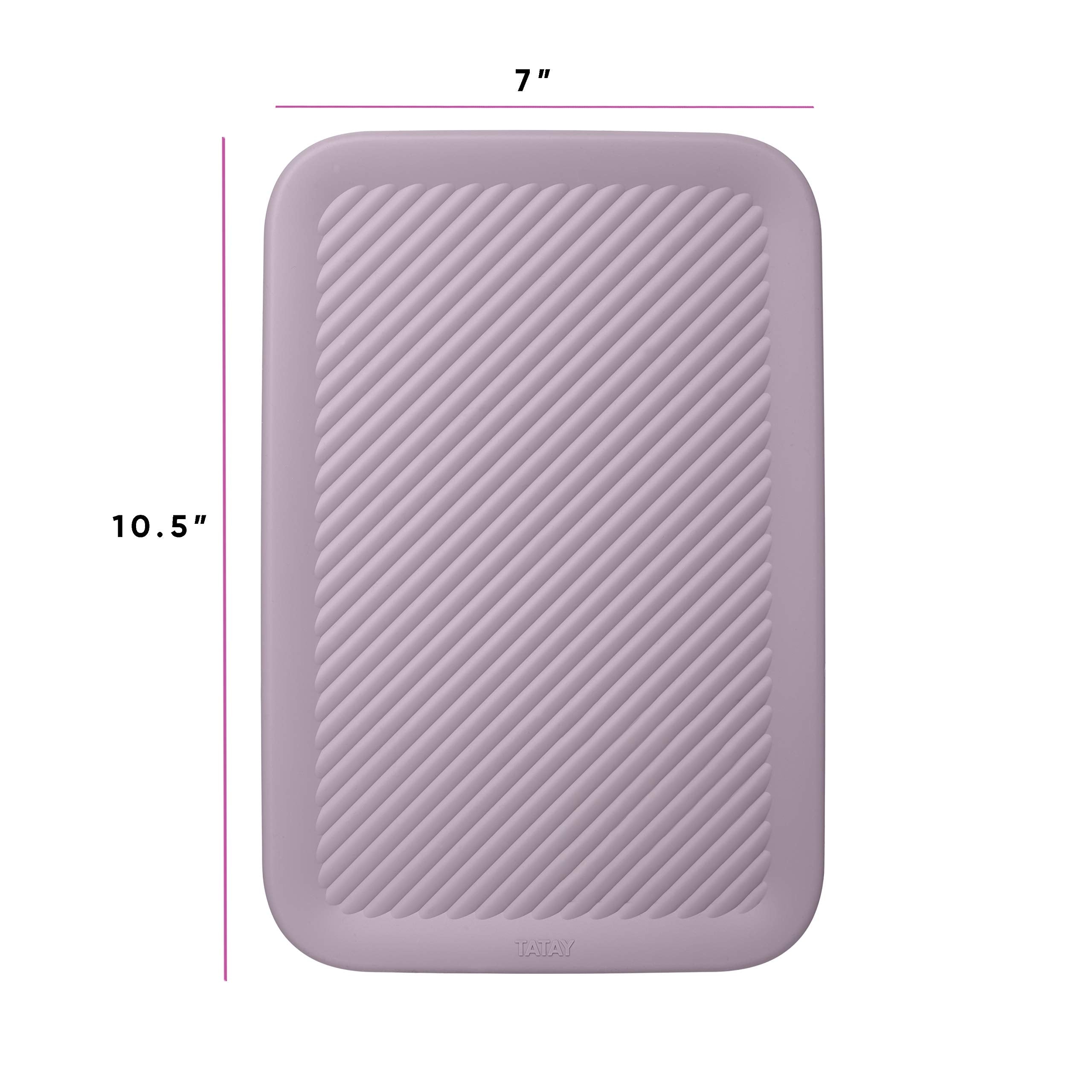 Superio Ribbed Collection - Decorative Plastic Lidded Home Storage Bins Organizer Baskets, Medium Lilac Purple (1 Pack - 5 Liter