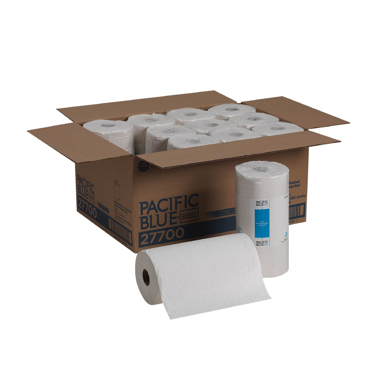 Georgia-Pacific Pacific Blue Select 2-Ply Perforated Roll Paper Towel (Previously Branded Preference), White, 27700, 250 Sheets