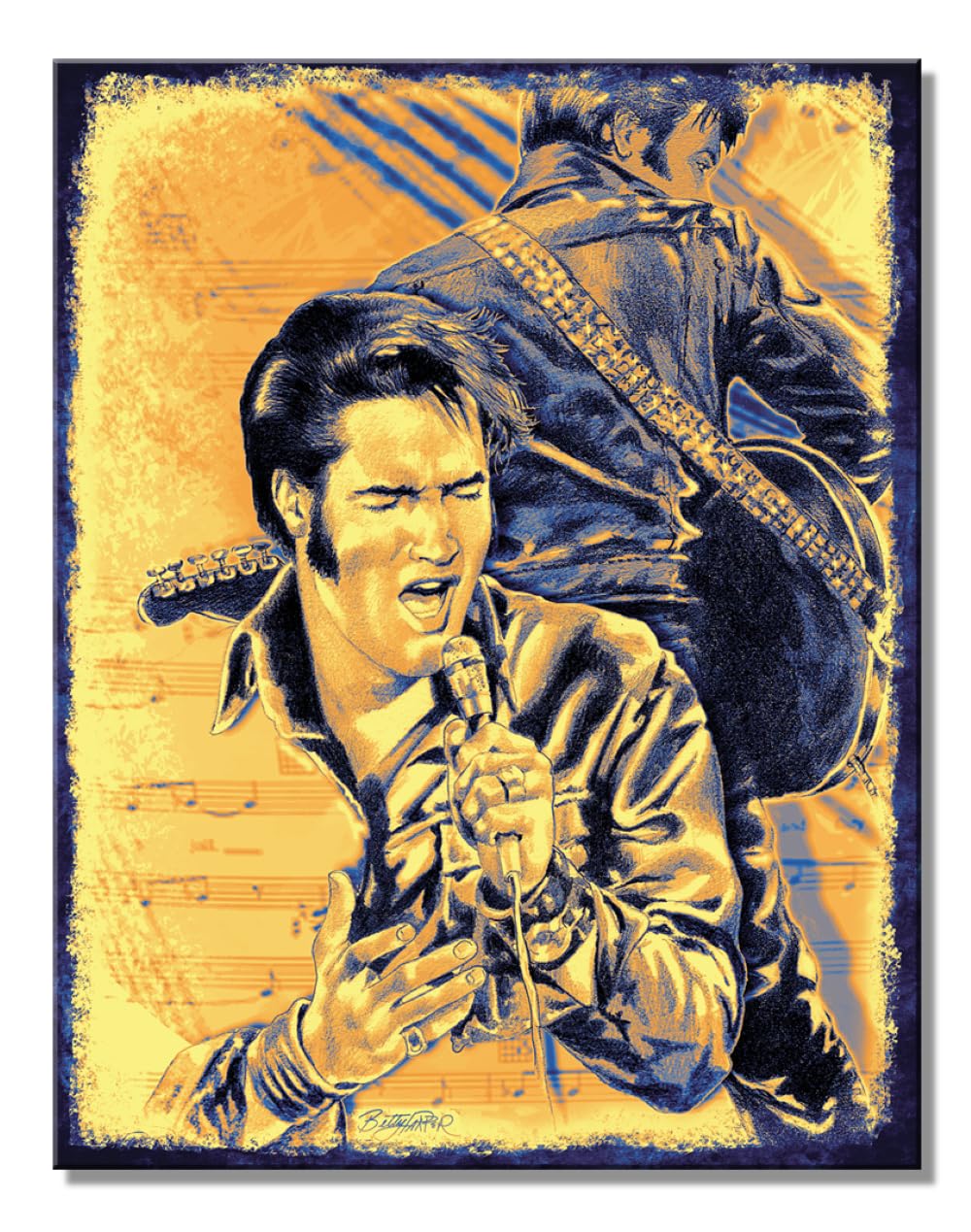 Desperate Enterprises Elvis Notes Tin Sign - Nostalgic Vintage Metal Signs - Made in the USA