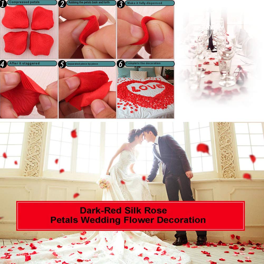 1000 Pieces Light Pink Artificial Silk Rose Petals Flower Decoration Wedding Party Color Light Pink