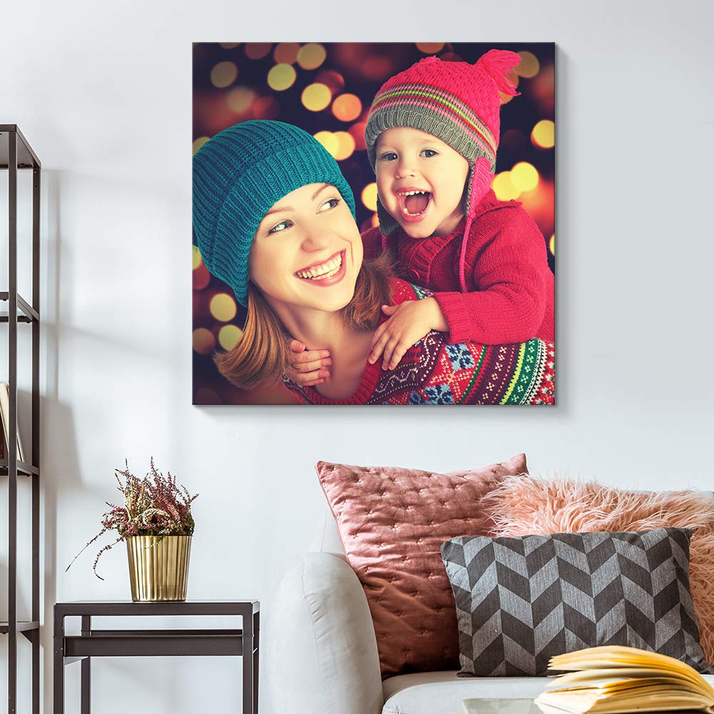 Nwt Custom Canvas Prints With Your Photos For Family, Personalized Canvas Pictures For Wall To Print Framed 12X12 Inches