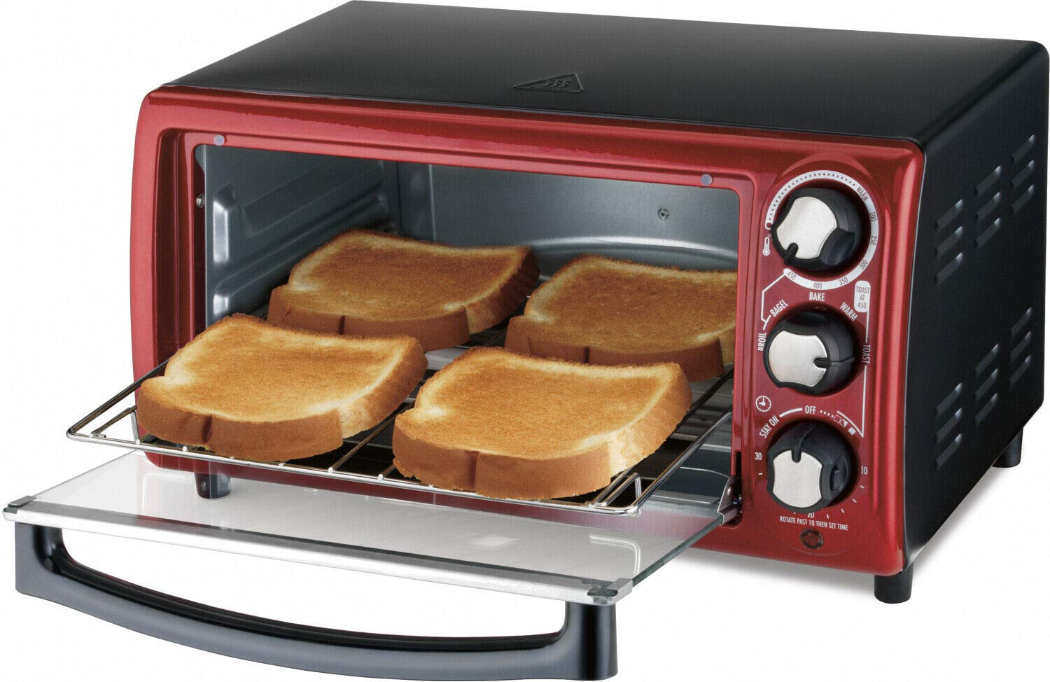 Hamilton Beach 4-Slice Toaster Oven, Red
