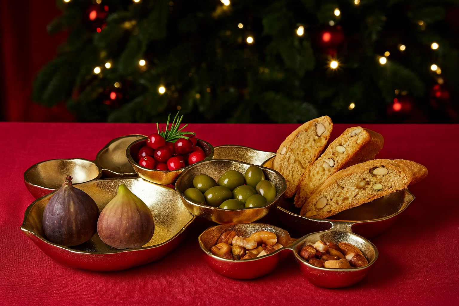 Cluster Decorative Bowls, Bright Gold Brass - Decoration, Snack Tray Bowl