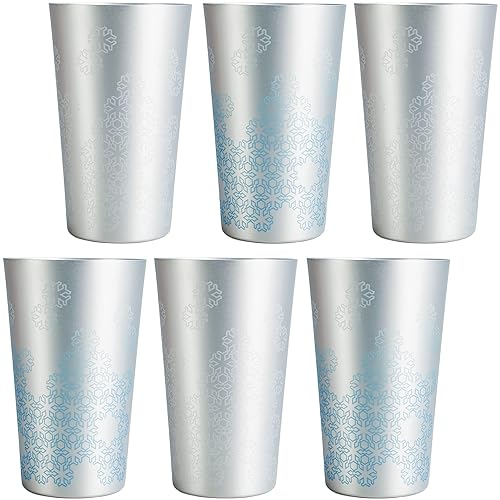 Arora Aluminum Cups for Drinks  Metal Color-Changing Silver Tumbler  Aluminum 20oz Cup  Set of 6