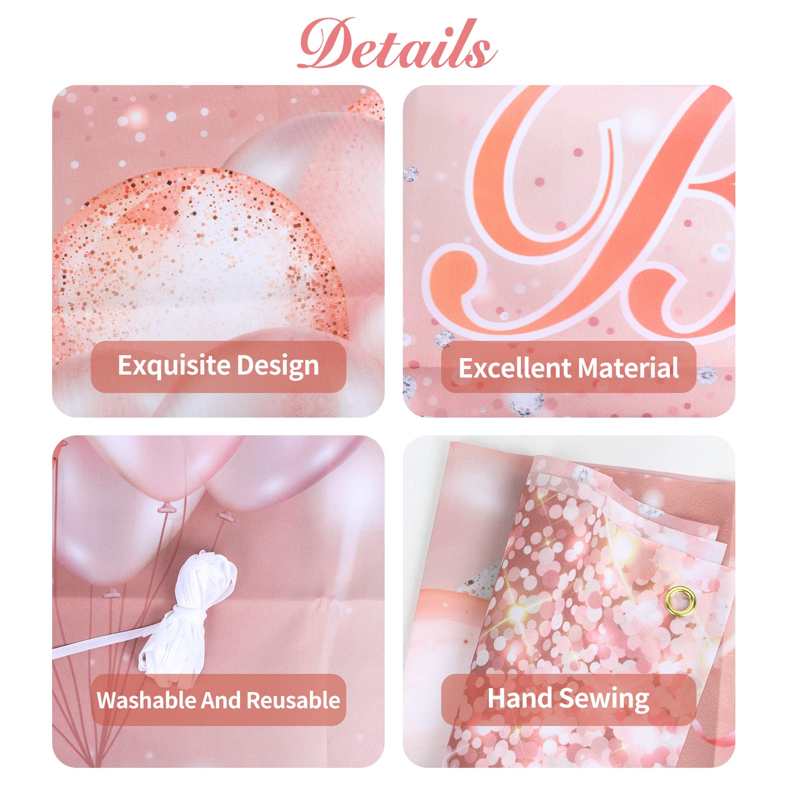 Happy 19Th Birthday Banner Backdrop - 19 Birthday Party Decorations Supplies For Women Or Men - Rose Gold 4 X 6Ft