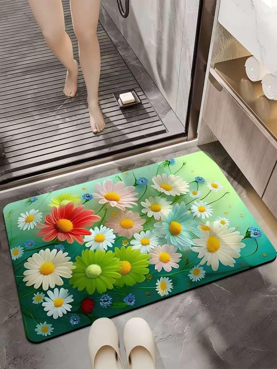 SKVM Water Absorbent mat for Bathroom Kitchen Floor mat Door Bathroom mat for Entrance Anti Slip mat for Bathroom Floor Foot Ant