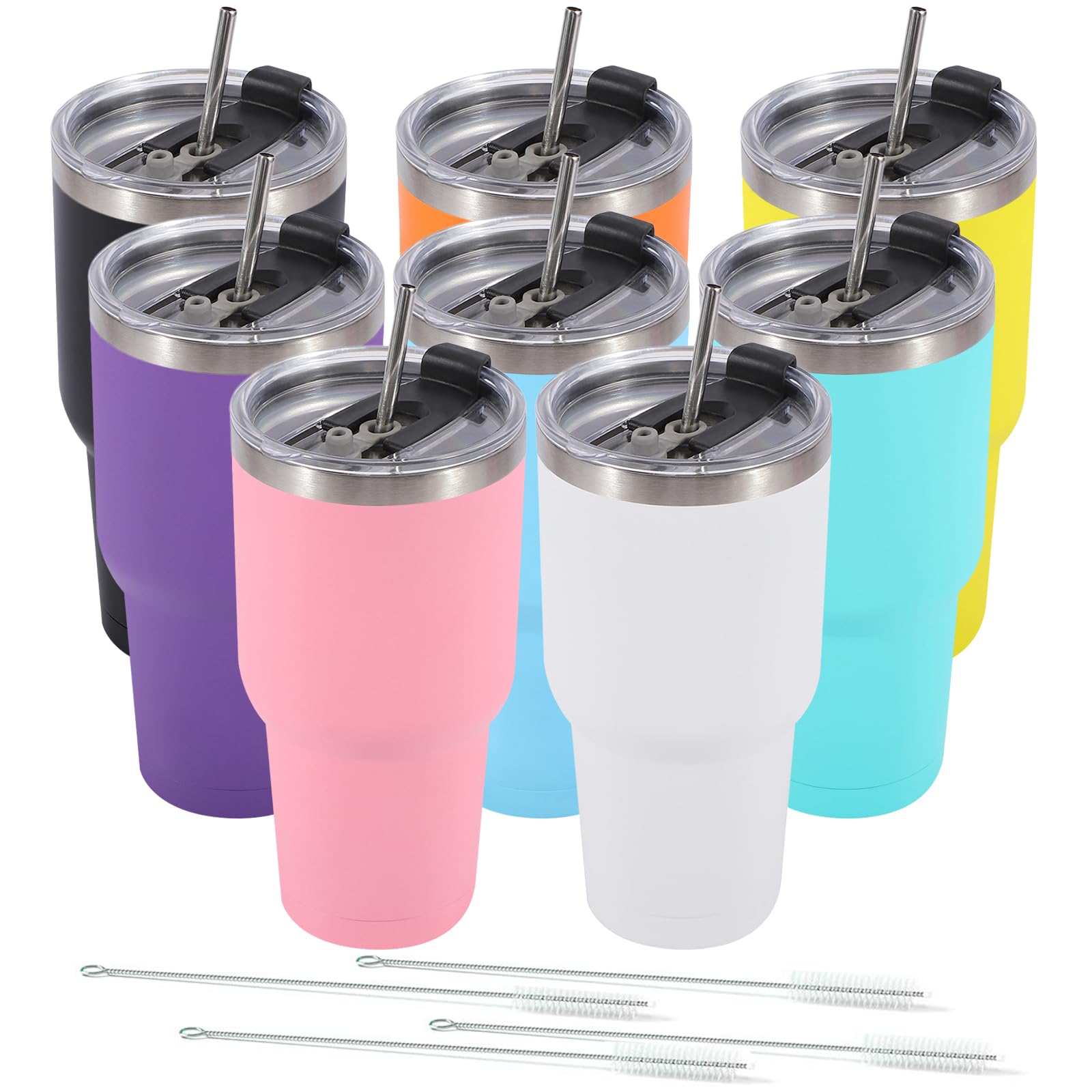 Dongni 30 oz Tumbler with Lid and Straw, Stainless Steel Tumblers Bulk, Insulated Vacuum Double Wall Travel Coffee Mug, Durable 