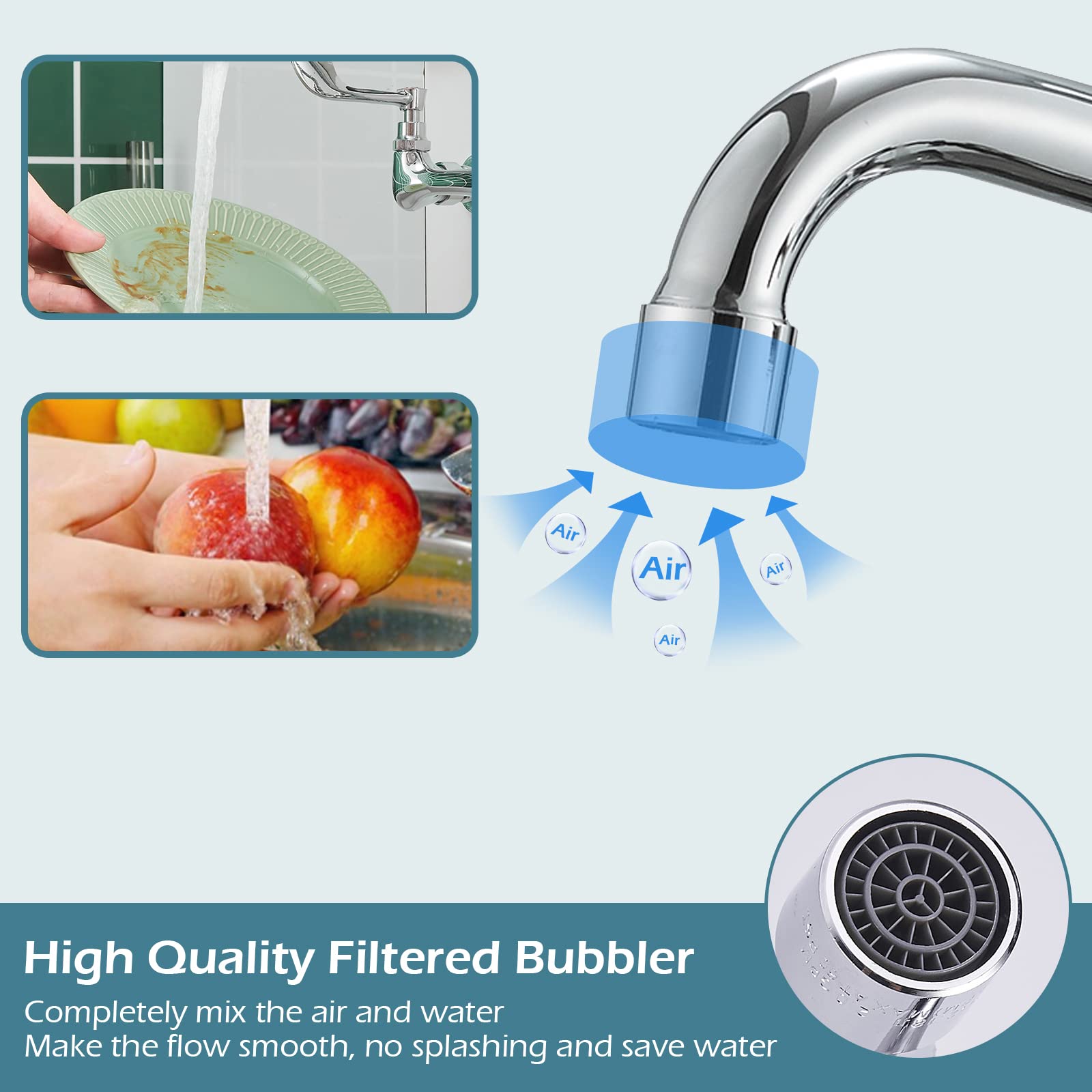 Bwe Kitchen Faucets Wall Mount 2 Handle With 12 '' Swivel Spout 8 '' Center Commercial Sink Faucet Polished Chrome Utility Laund