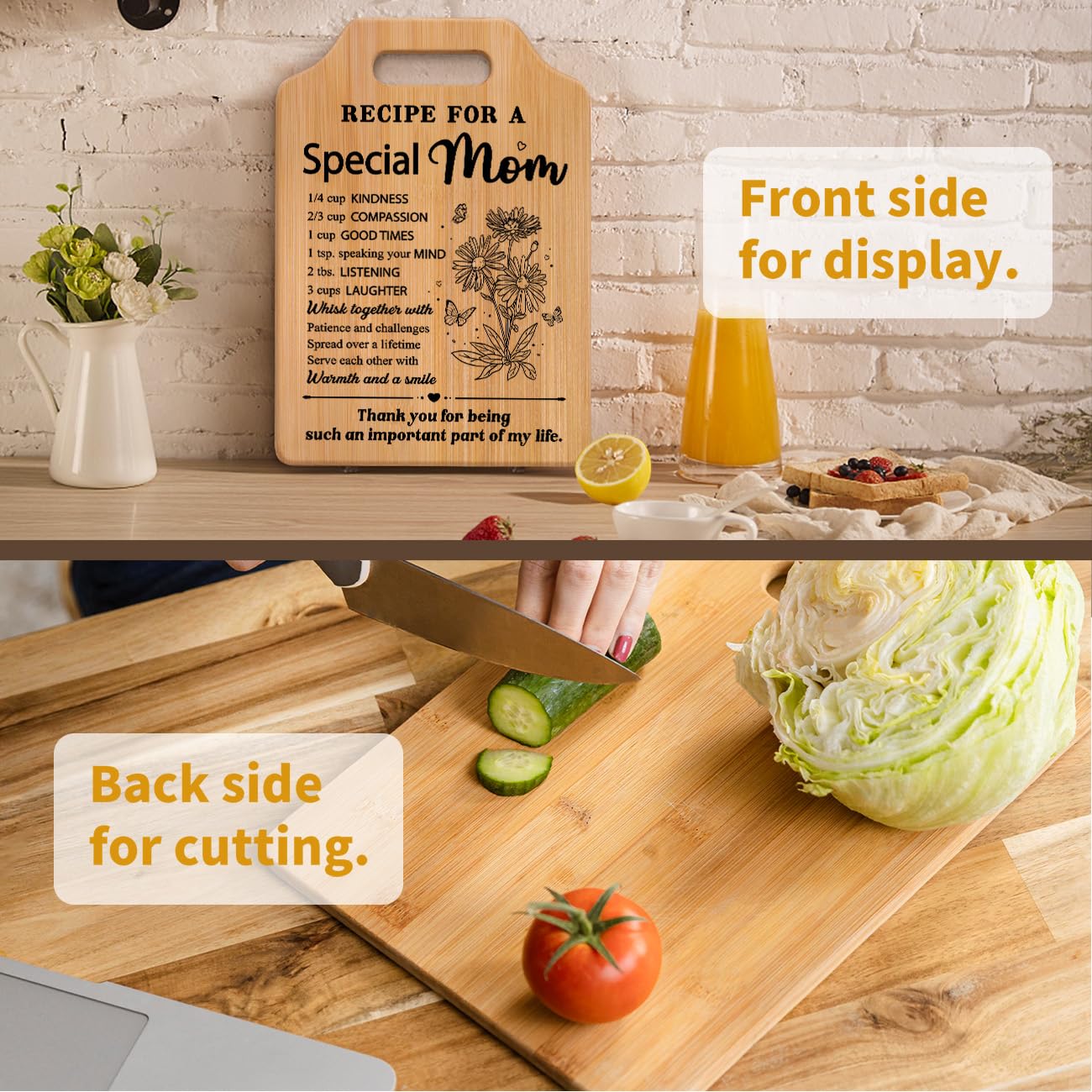 Gifts for Mom, Moms Birthday Gift Ideas, Recipe Cutting Board for Moms, Best Gifts for Mom Birthday, Christmas, Mothers Day, Val