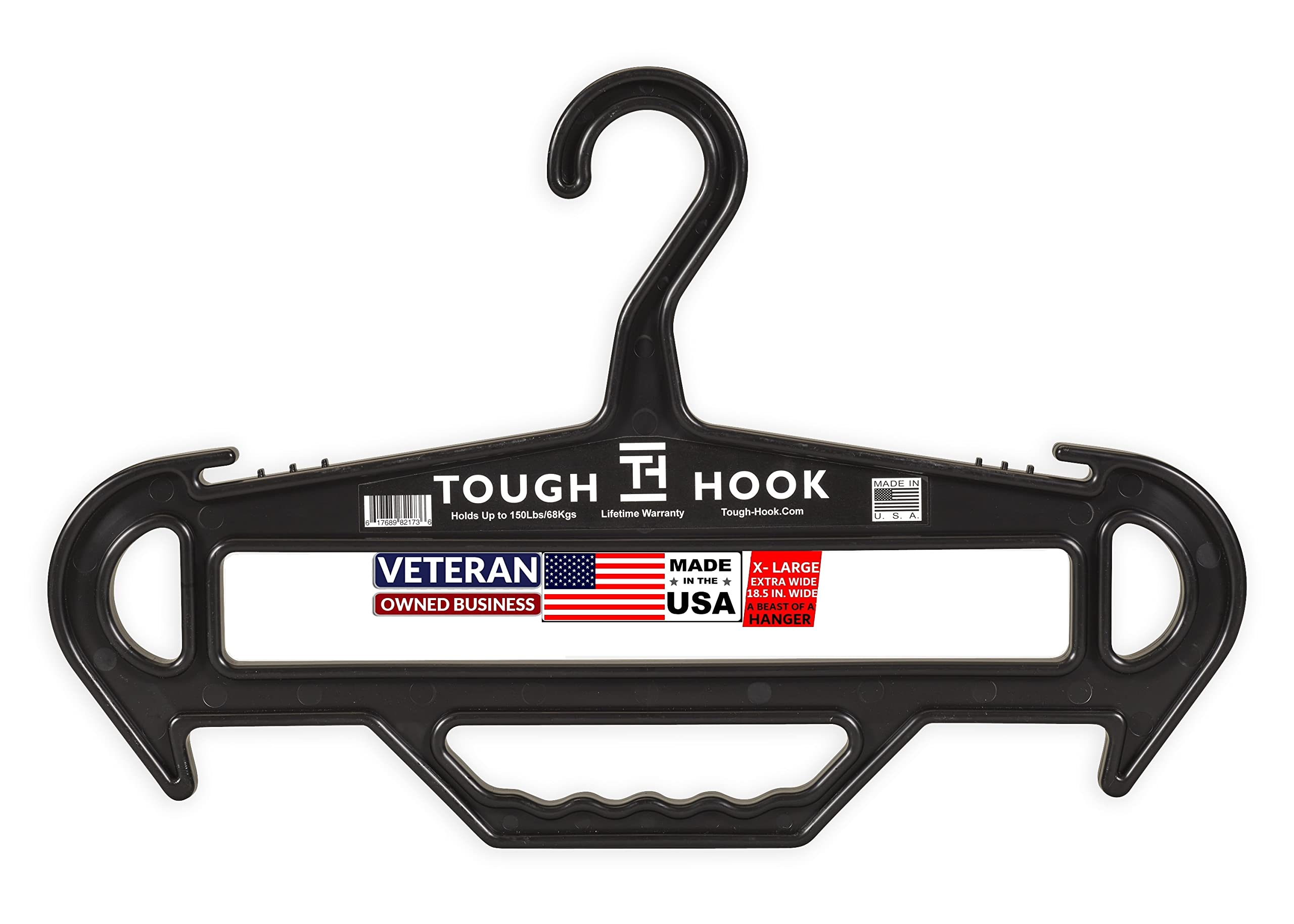 Tough Hanger Xl | American Made | Unbreakable Heavy Duty Hanger | Premium Military Grade| X-Large Standard Hanger |180 Lb Capaci