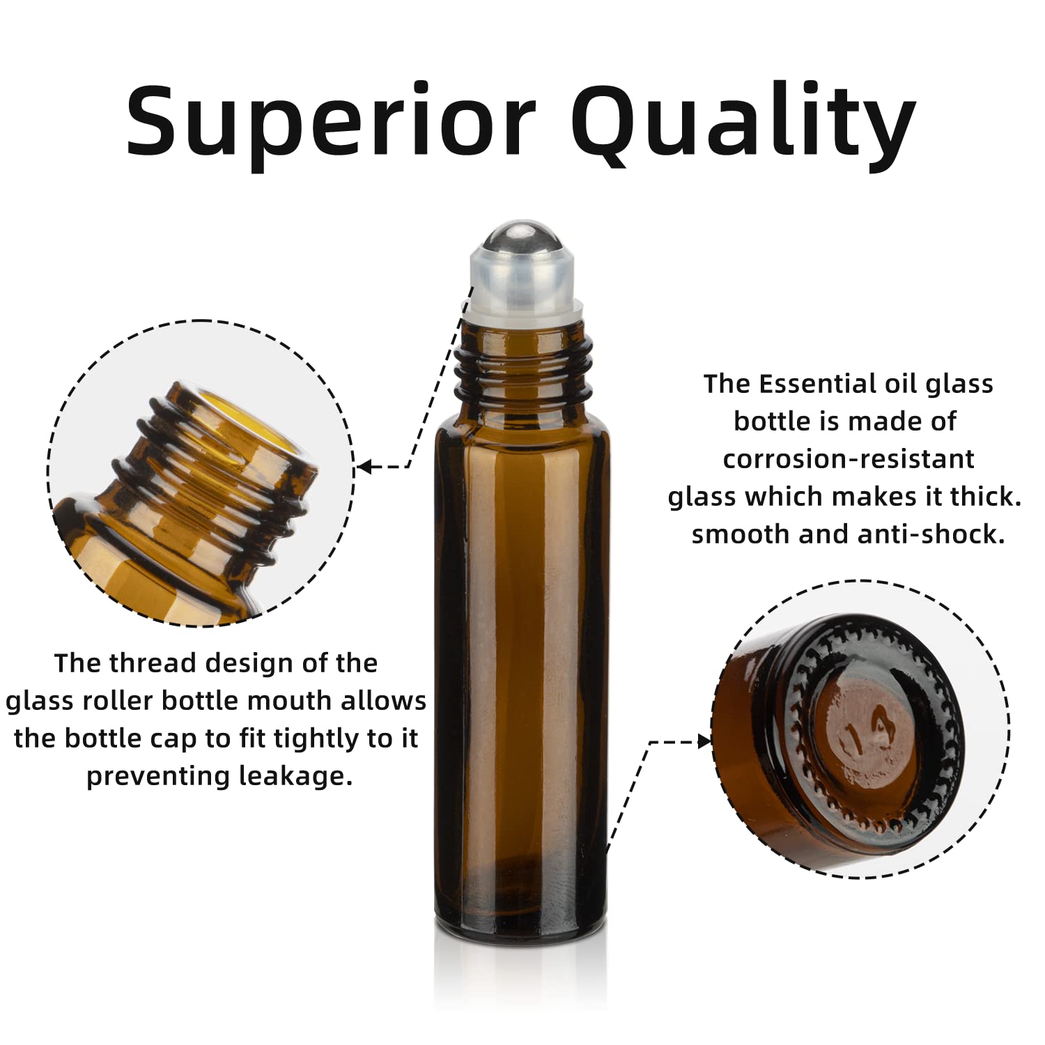 Givitasot 10Ml Essential Oil Roller Bottles, 12 Pack Amber Oil Roller Bottles For Essential Oils, Roll On Bottles With Stainless