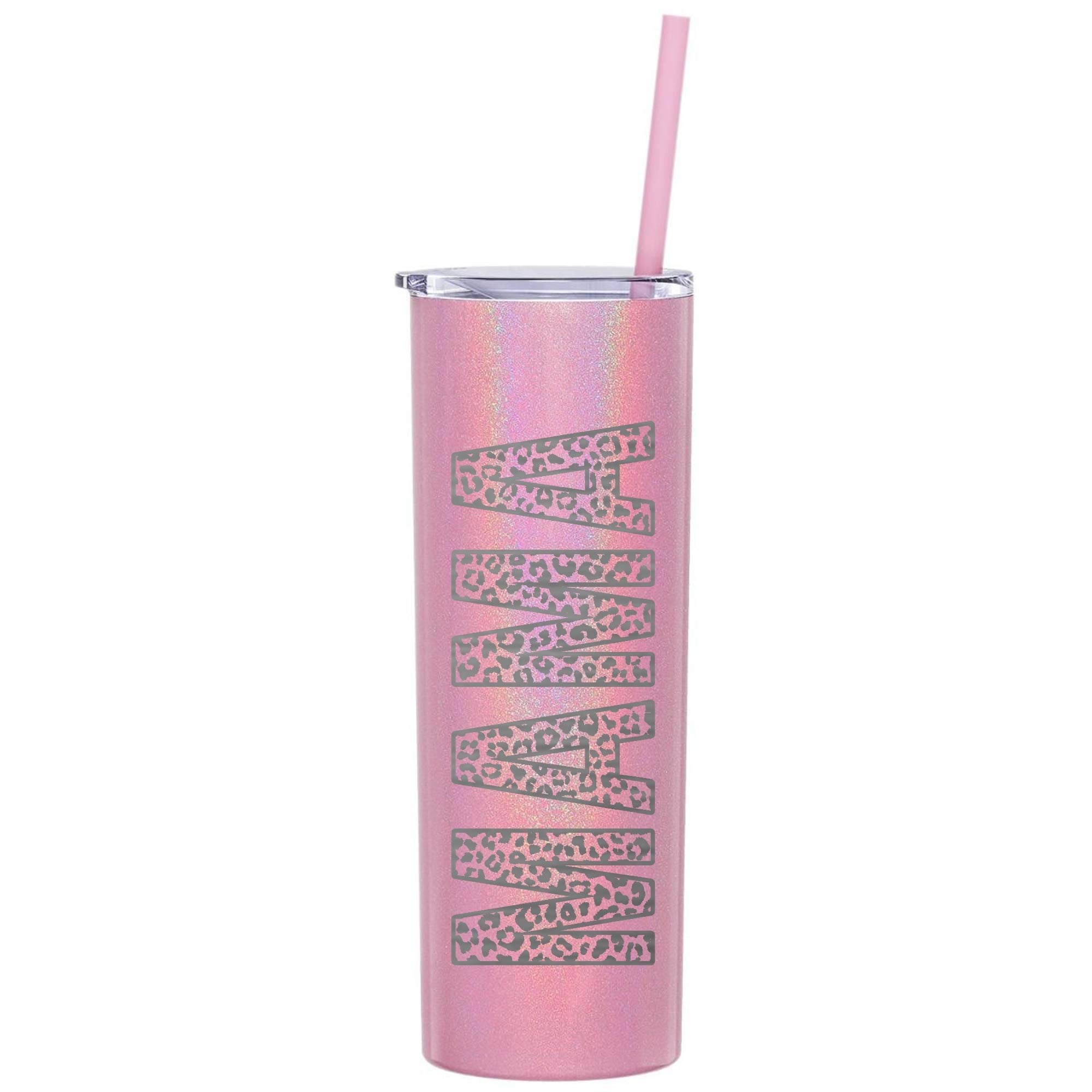 The Crafty Engineer (Pink Magic Leopard Print Mama Tumbler - 20 Oz Leopard Mama Tumbler, Laser Engraved Mama Print Leopard Desig