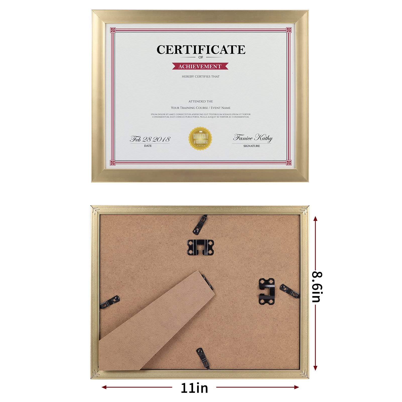 Giftgarden 8.5x11 Picture Frame Gold Set of 12, Multi Modern 8.5 x 11 Frames Bulk for Award Certificate Document Diploma, Wall o