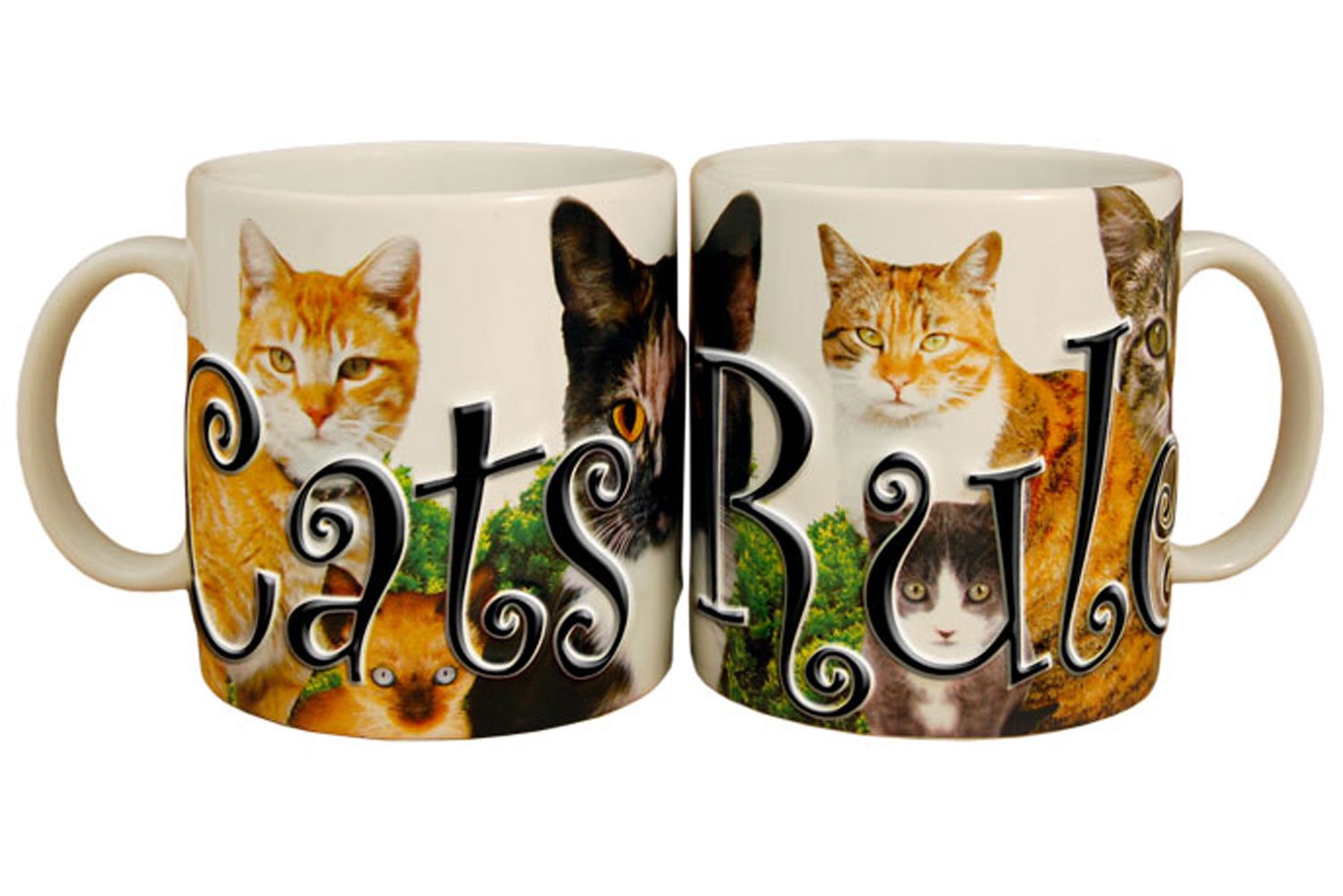 Americaware Pmcat01 18Oz. Ceramic Cats Rule Mugs