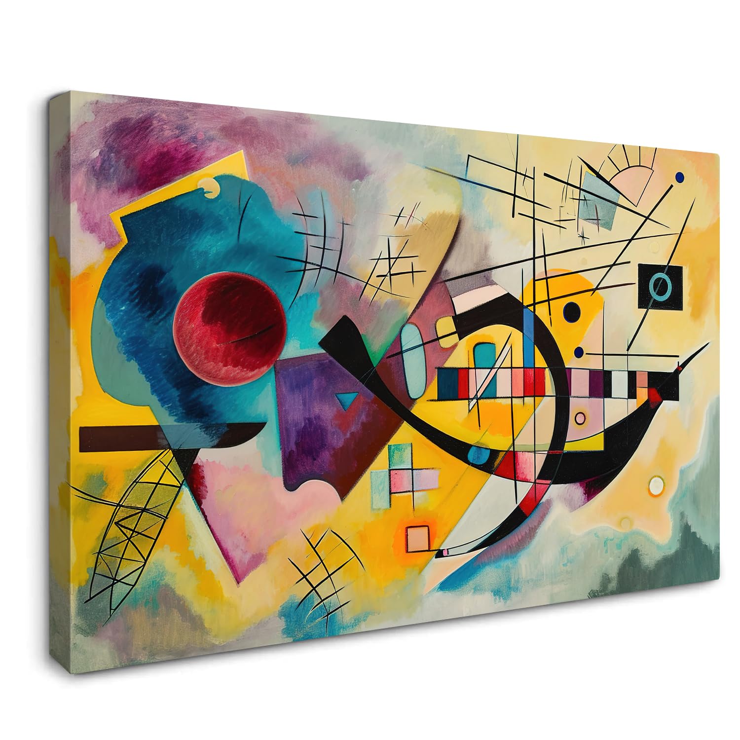 Gaosoul Modern Abstract Expressionism Canvas Print Hand Painted Look Large Vibrant Wall Art Decor Gallery Wrapped Unique Home Ac