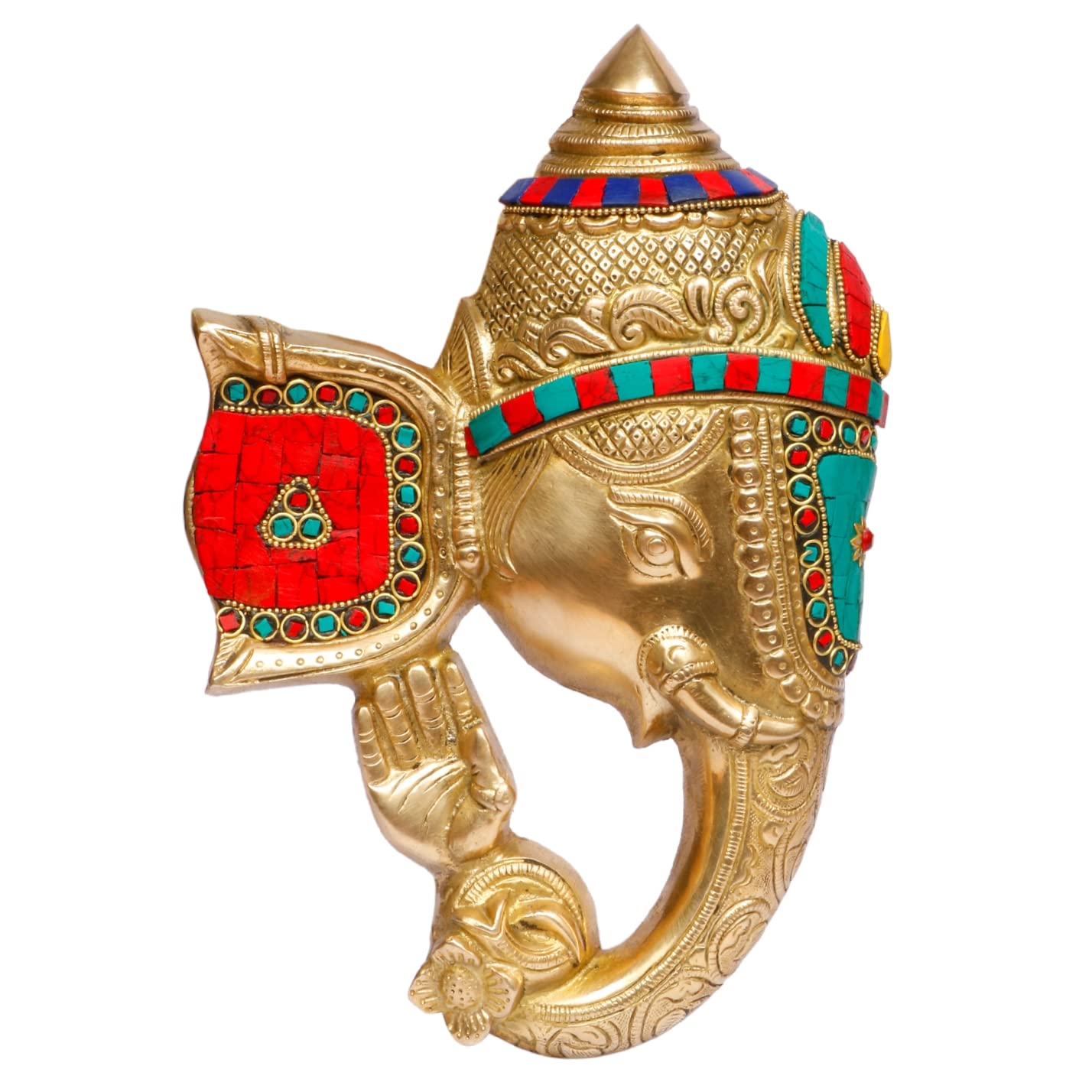 Artvarko Brass Ganesh Bhagwan Wall Hanging Idol Ganesha Statue Ganpati Murti For Home Entrance Dcor Diwali Gift Ganesha With Lar