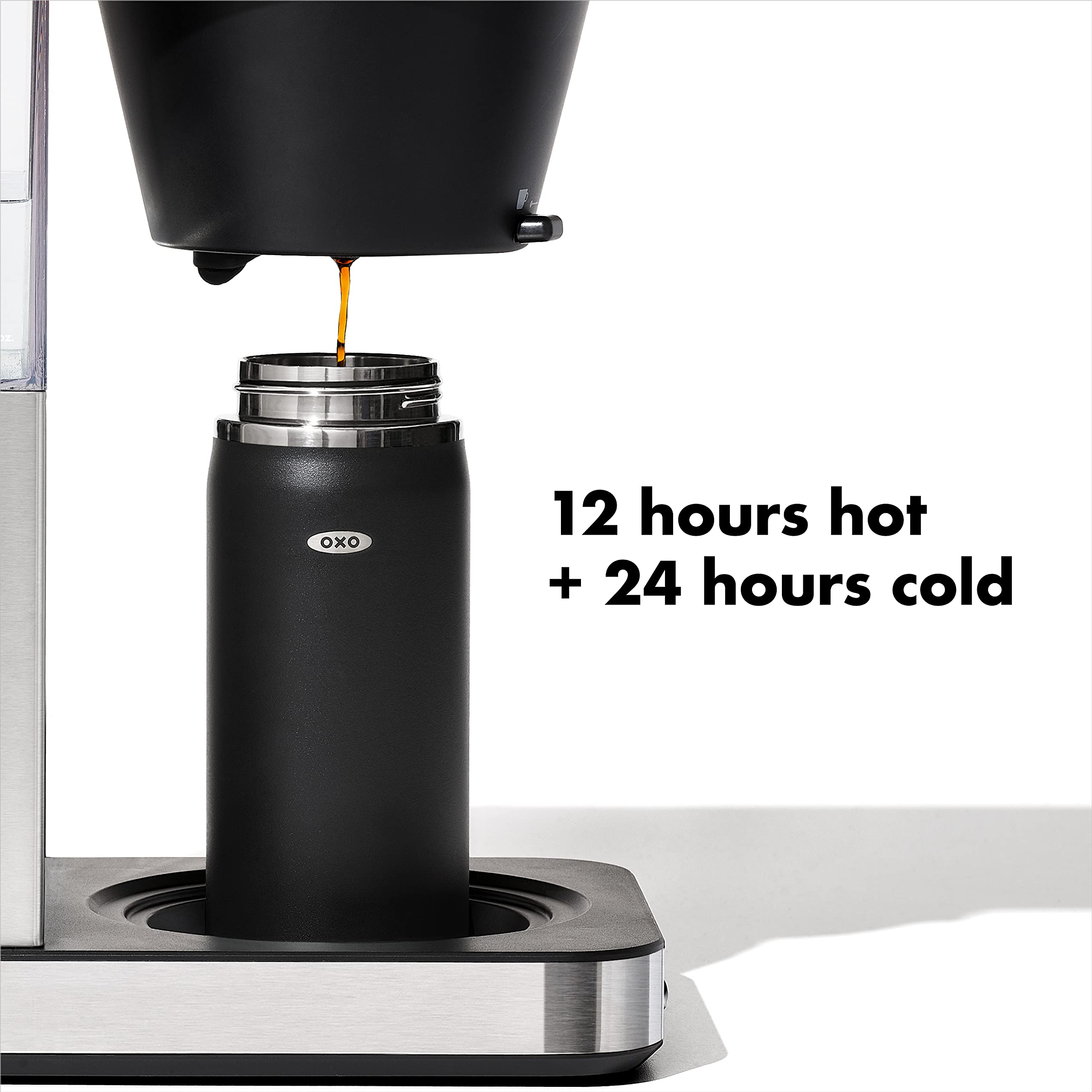 OXO Good Grips Travel Coffee Mug - 16oz, Leakproof SimplyClean™ Lid, Stainless Steel, Onyx