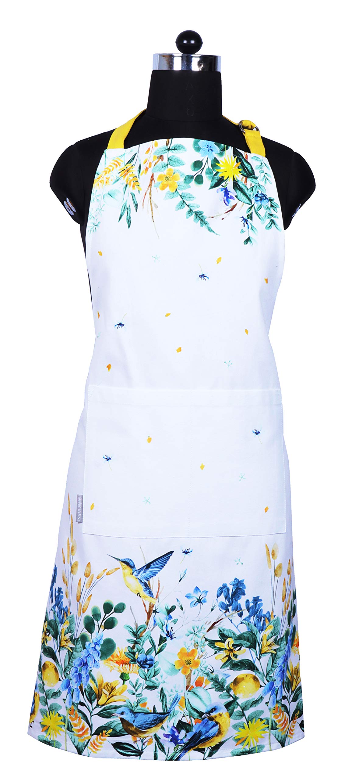 Amour Infini Aprons For Women Adjustable Strap With Waist Ties Apron For Baking, Cooking, Gardening Aprons With Pocket Spring Ap