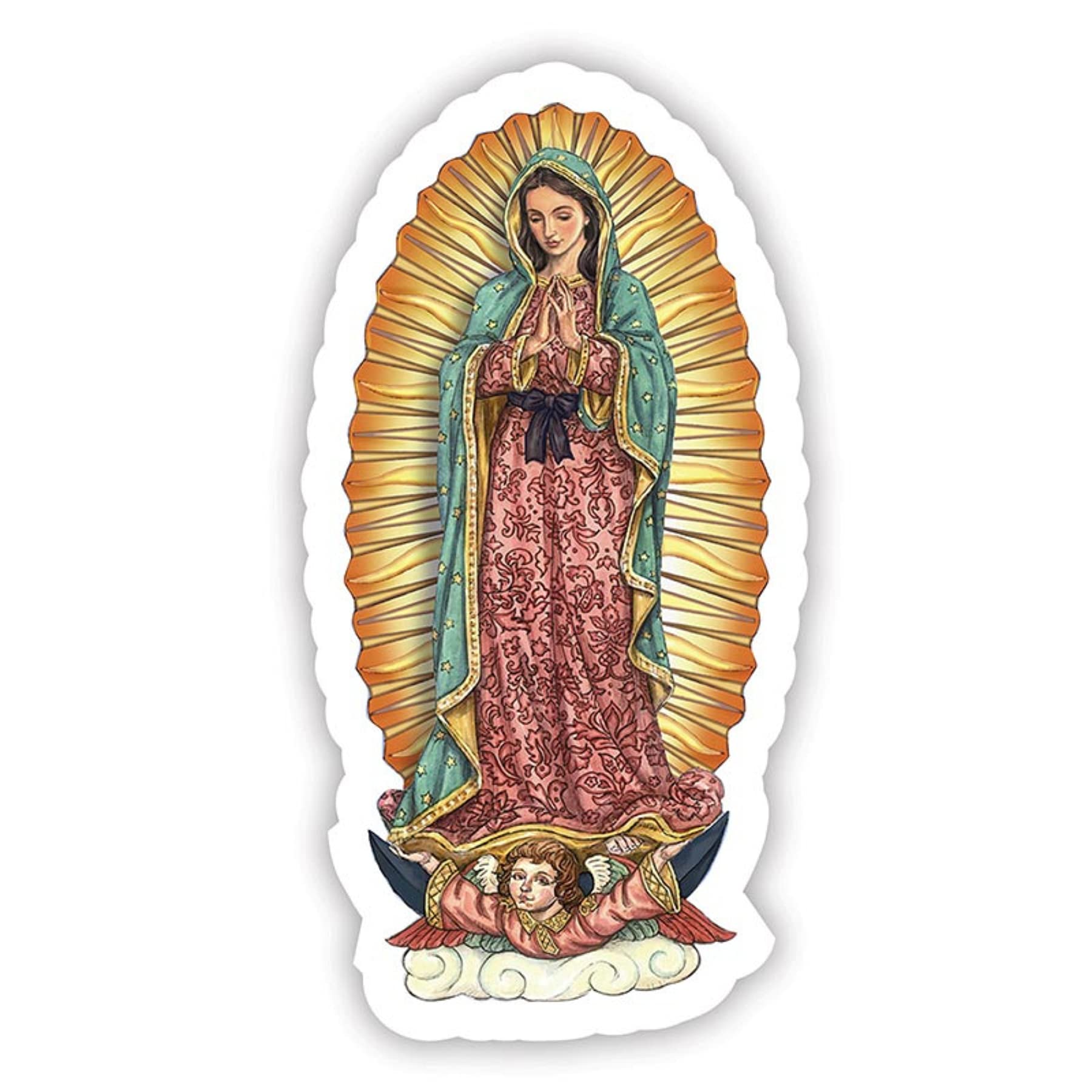 Needzo Religious Magnetic Decal for Cars, Refrigerators, and Whiteboards, Magnet for Catholic Gift Basket, 4.5 Inches (Our Lady 
