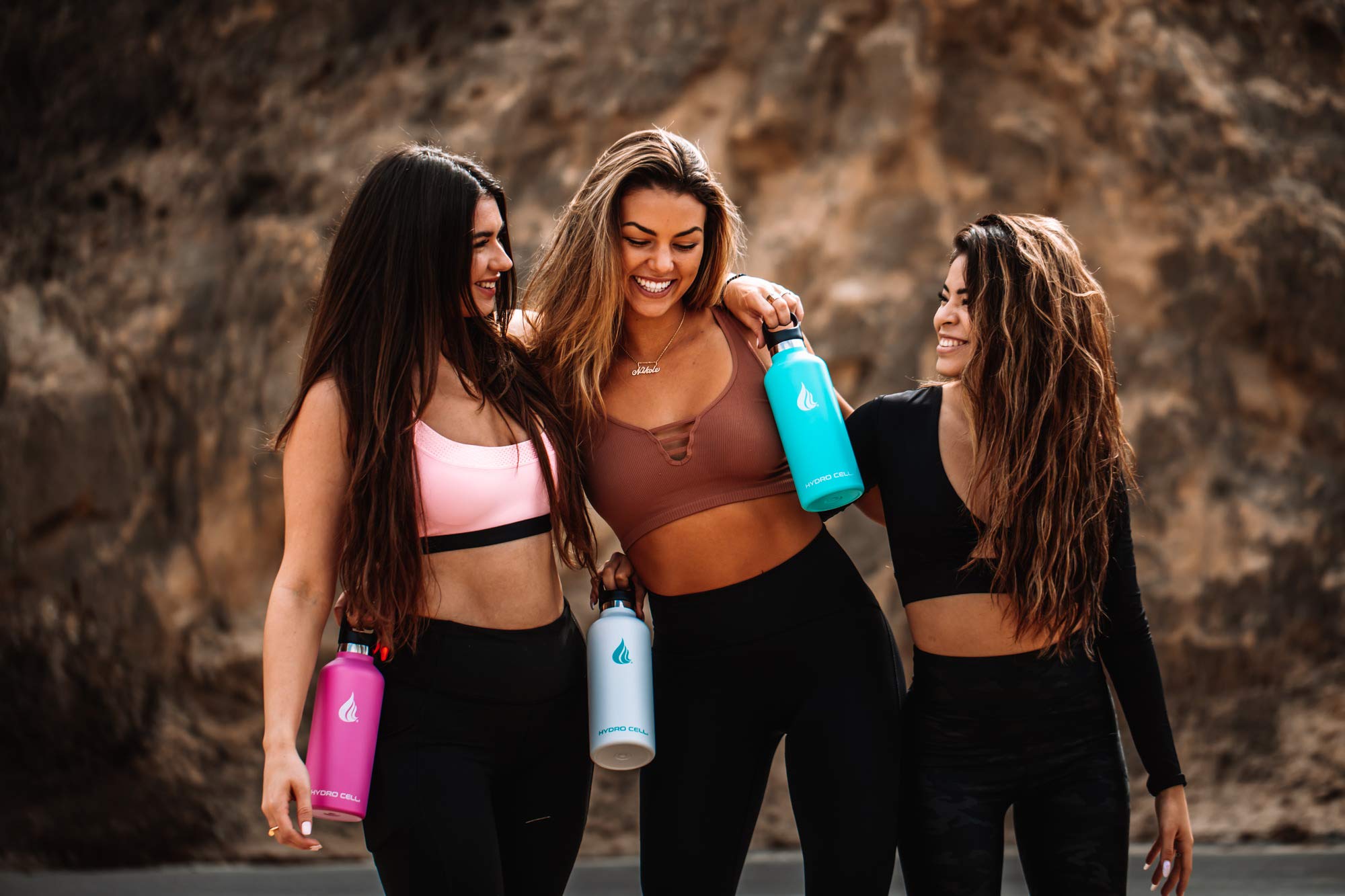 Hydro Cell Stainless Steel Water Bottle With Straw & 2 Standard Mouth Lids (32Oz 24Oz 20Oz 16Oz) Keeps Liquids Hot Or Cold W/Dou