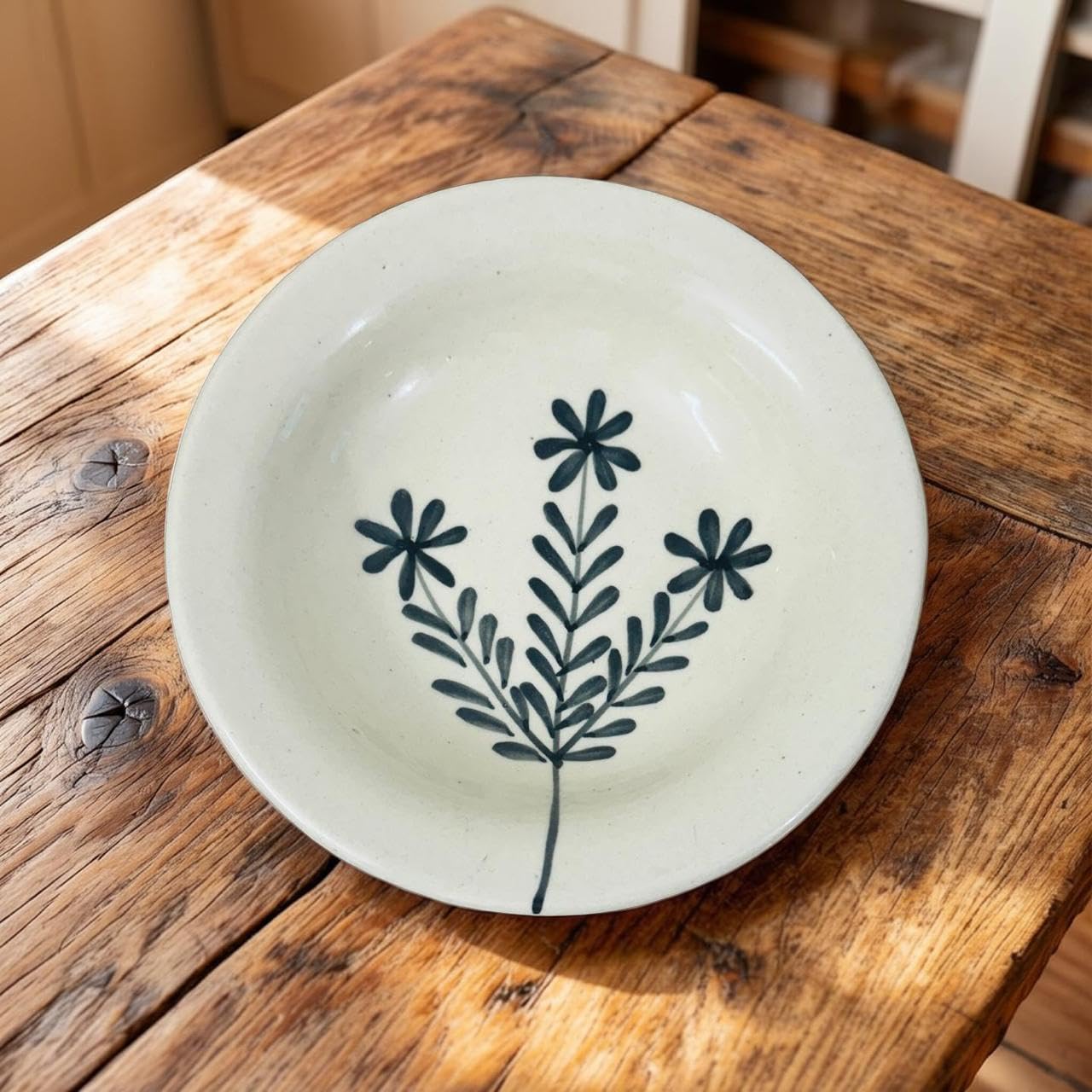 Lupaava Ceramic Pasta Plate | Soup Plate | Snack Plate | Size 7 Inch | Microwave Safe, Oven Safe (1, Black 1)