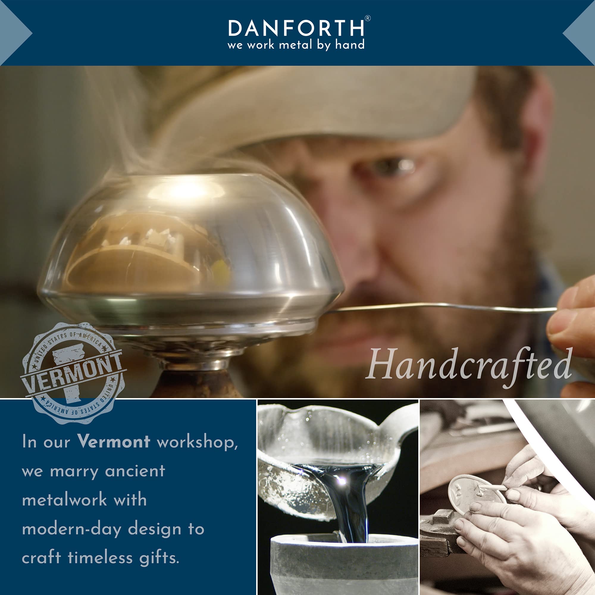 DANFORTH - Hearts Pewter Purse Mirror (Red) - 3 1/2 Inch Diameter - Gift Boxed