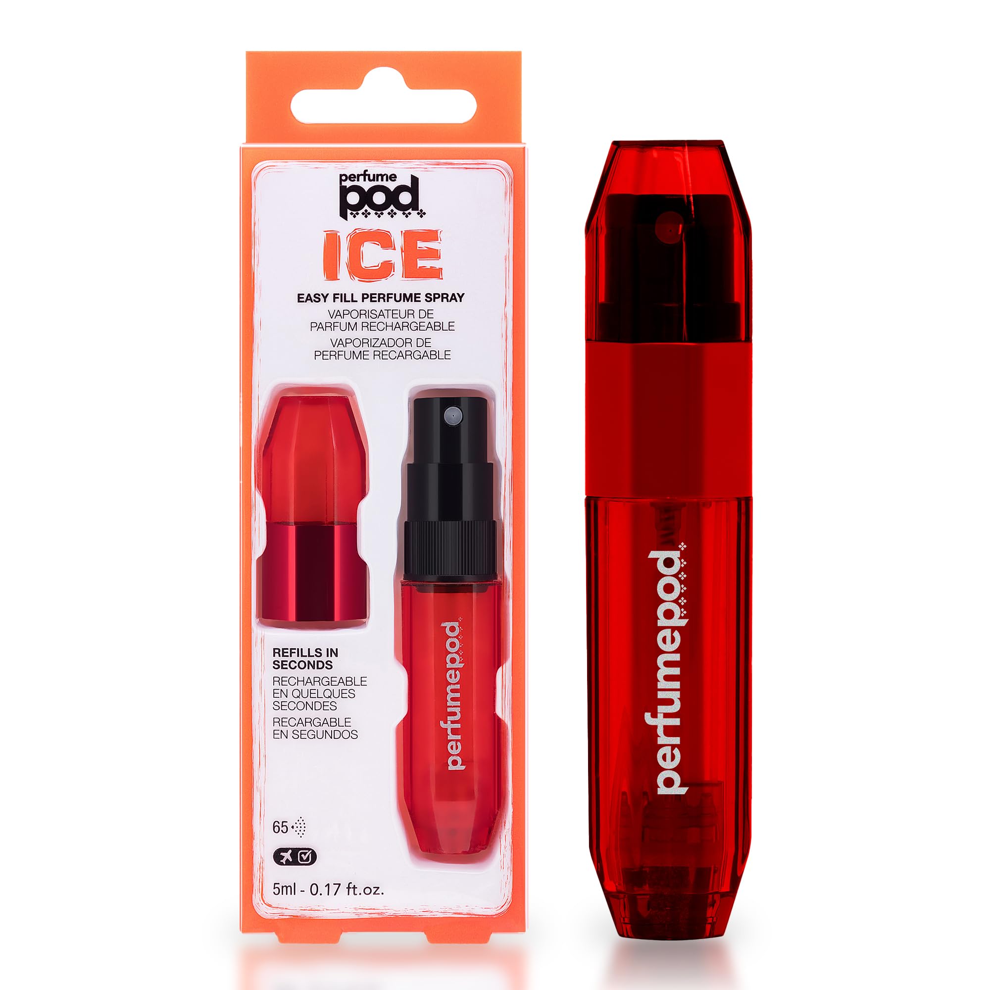 Travalo Perfume Pod Ice Travel Perfume Atomizer - High Definition Mini Pump Sprayer - Portable Refillable Perfume Bottle - Trave