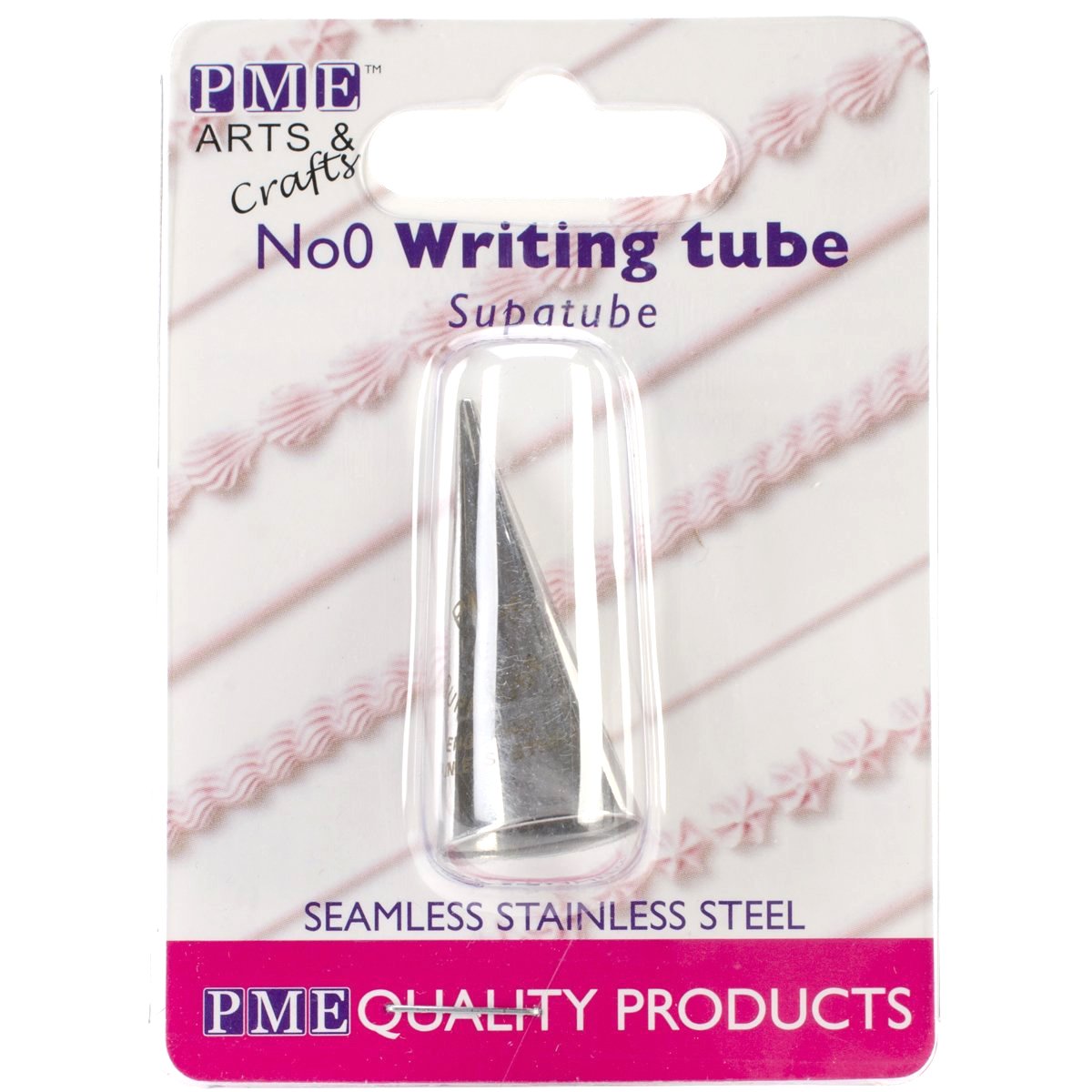 Pme Seamless Stainless Steel Supatube Decorating Tip, Writer #0, Standard, Silver
