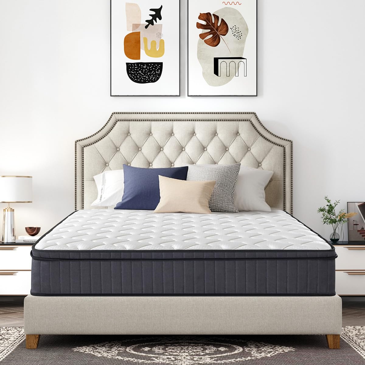 Koladream 12 Inch Full Size Mattress, Memory Foam And Pocket Spring Hybrid Mattress With Plush Feel Zero Pressure Mattresses In