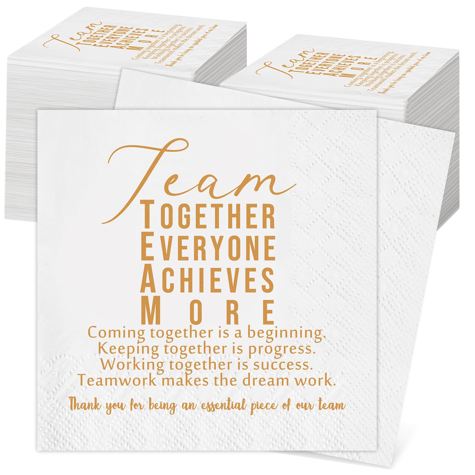 Kosiz 200 Pack Team Appreciation Napkins Gift Inspirational Employee Office Paper Napkins 3 Ply Disposable Papers for Coworkers 