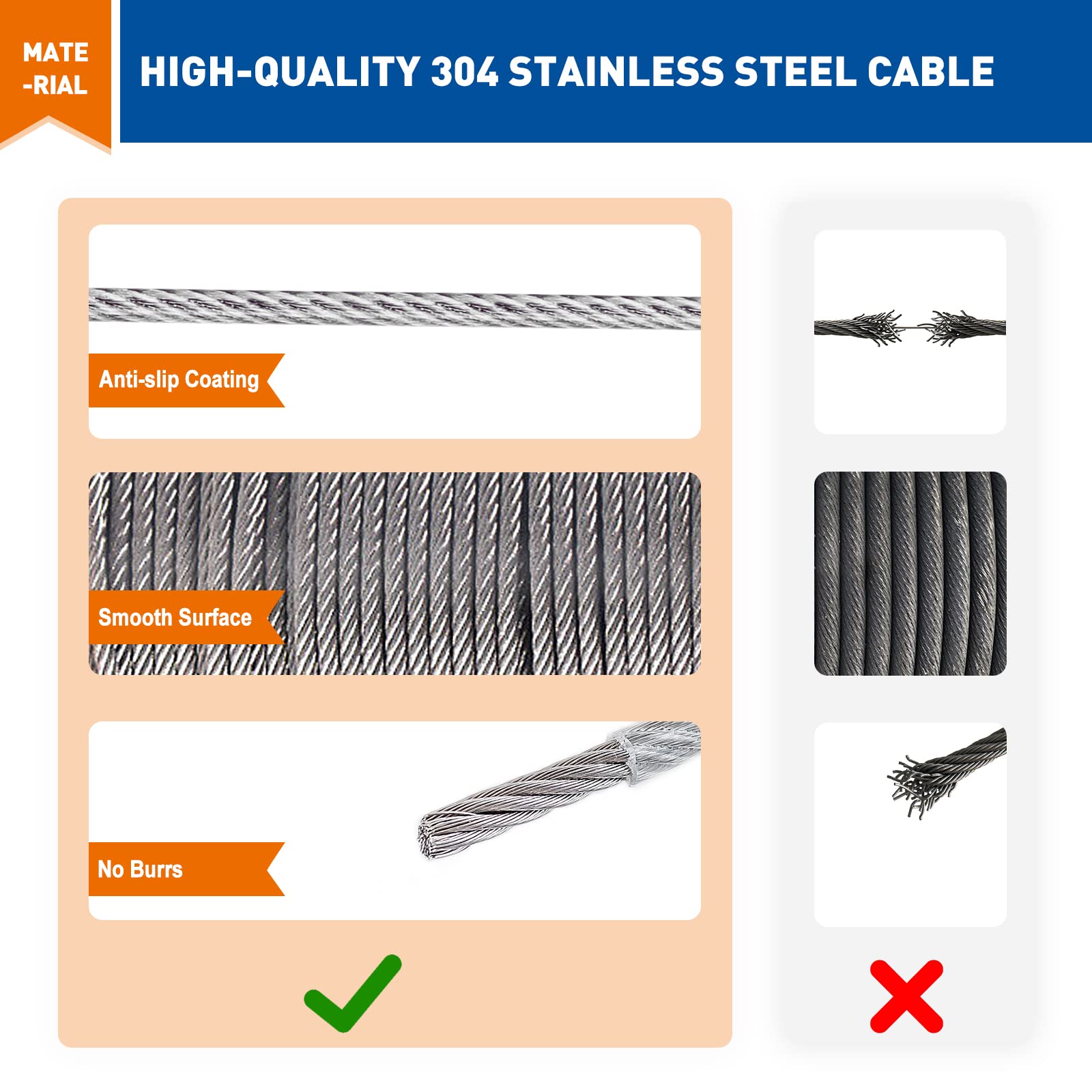 Magzo Stainless Steel Clothesline Portable Detachable Laundry Wire Vinyl Coated Clothesline Wire Kit With Tightener System Hangi