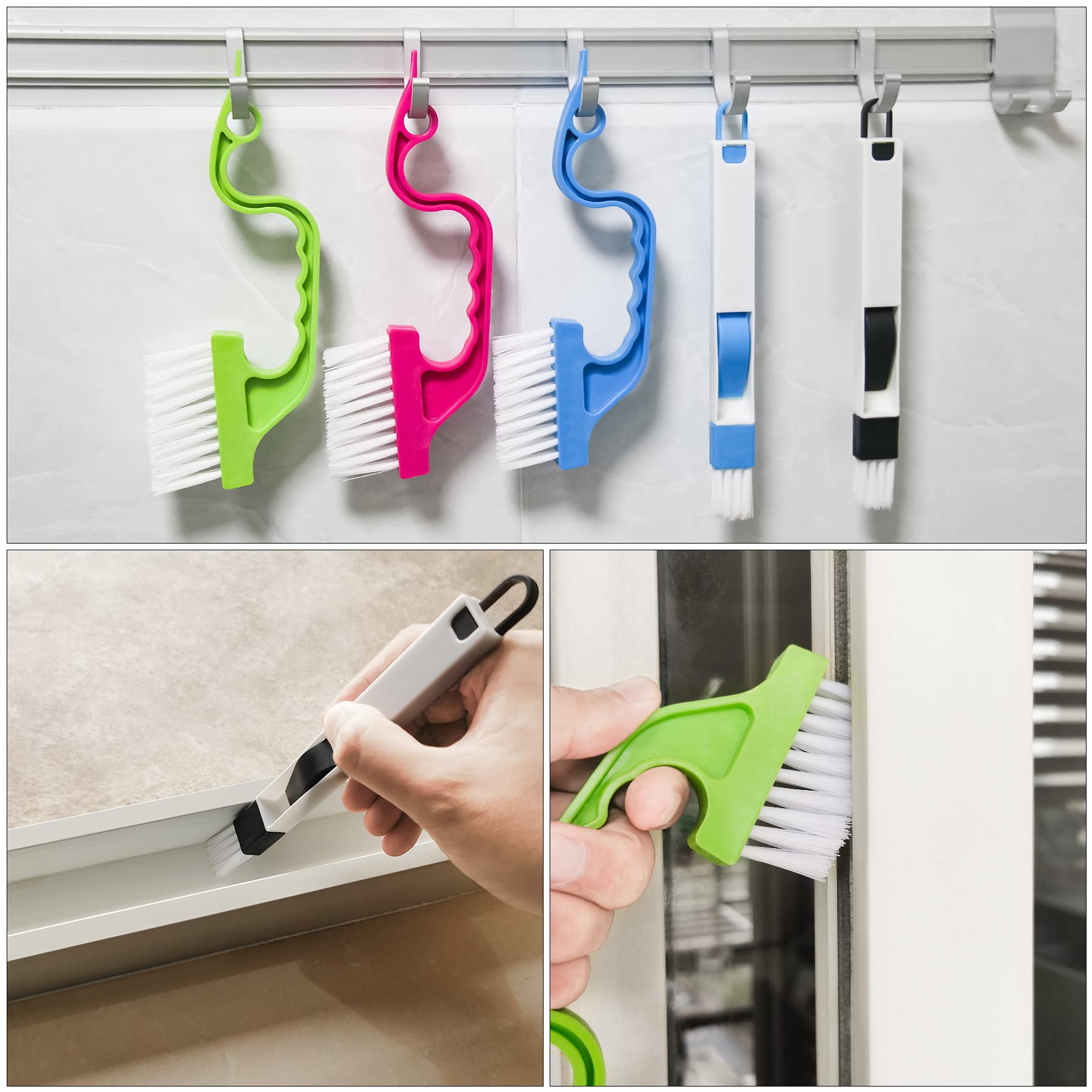 Aivwis Hand-Held Groove Gap Cleaning Tools, Window Track Cleaning Brush, Crevice Cleaning Brushes For Deep Cleaning Door Window