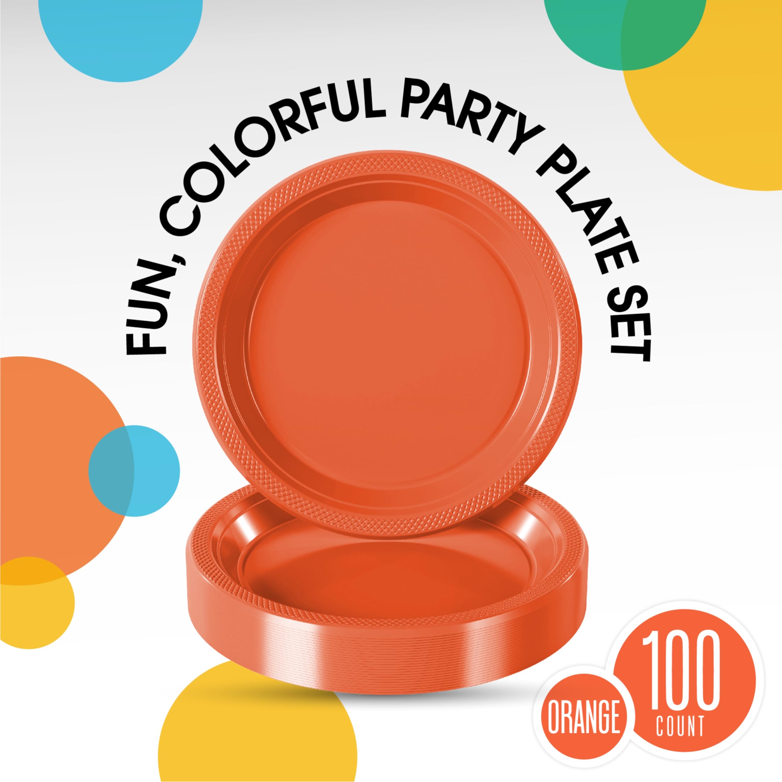 Exquisite Orange Plastic Plates For Party 10 Orange Disposable Plates For Party Supplies 100 Pcs Disposable Dinner Plate Heavy