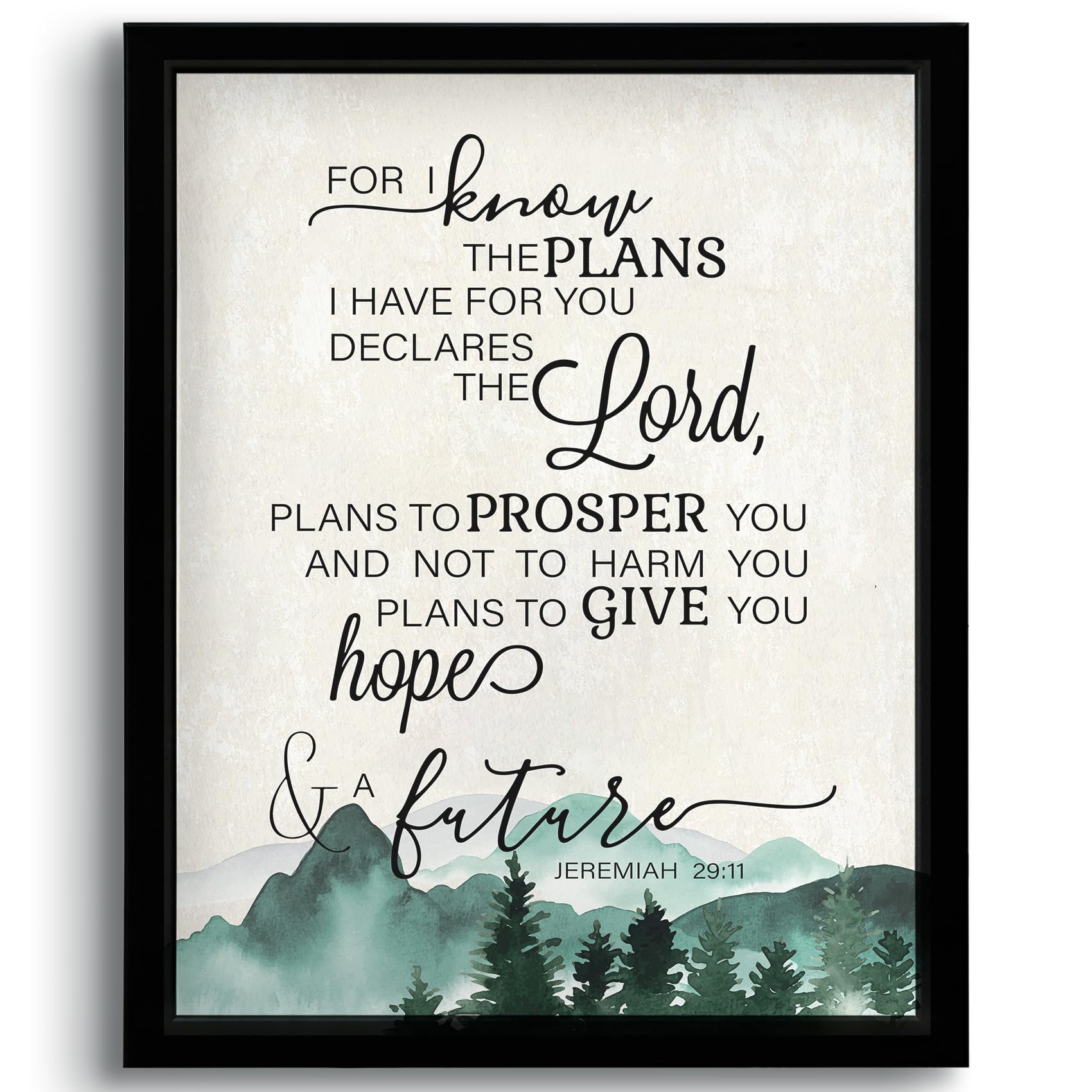 Phamte Christian Jeremiah 29:11 Framed Wall Art Prints Posters Decor, For I Know The Plans I Have For You Bible Verse Religious
