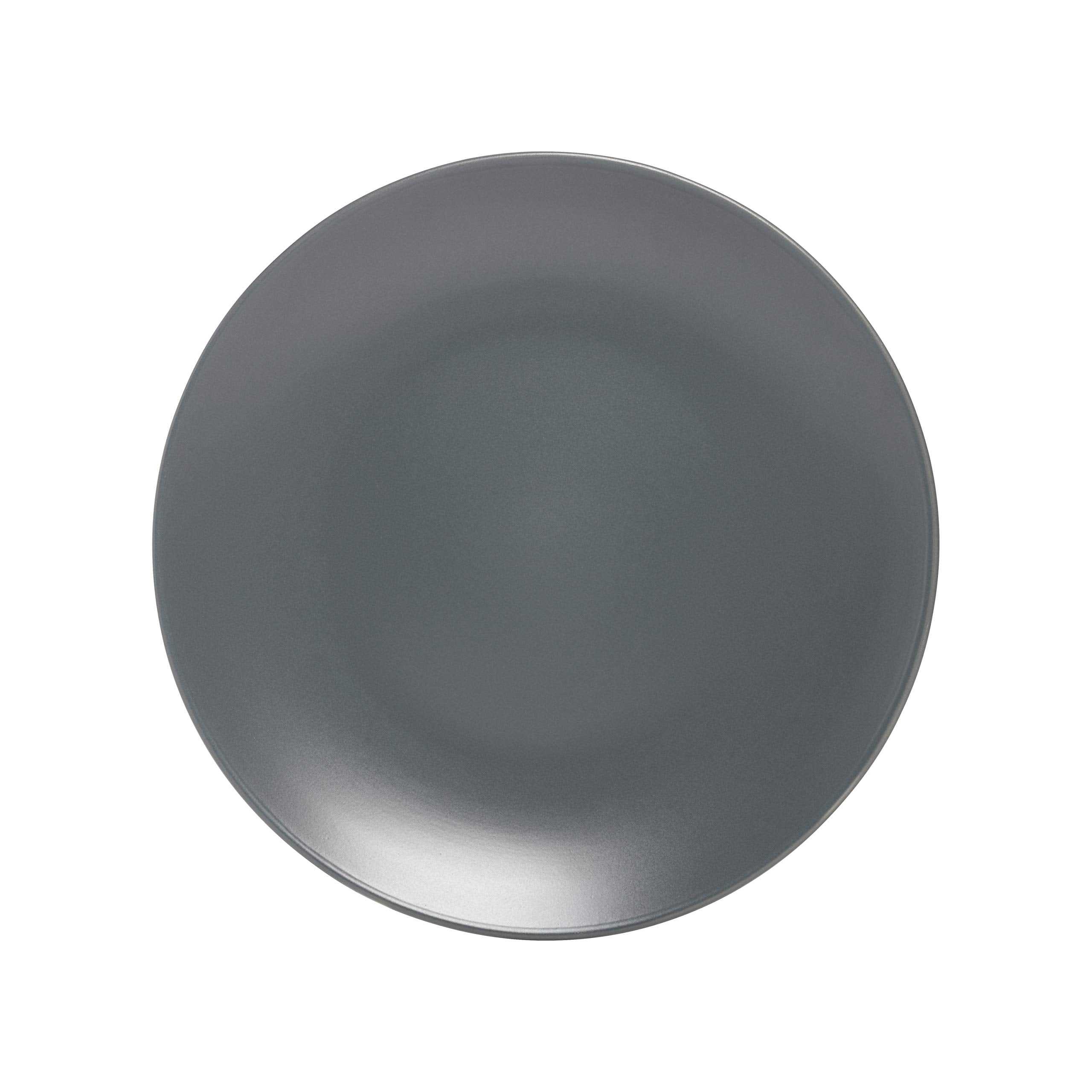 10 Strawberry Street Wazee Matte 825 coupe Salad Plate, Set of 6, charcoal gray