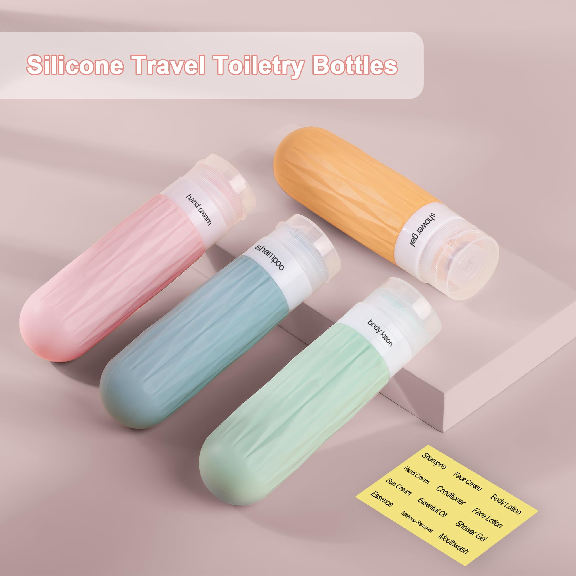 Feejoy Travel Bottles For Toiletries, Tsa Approved Travel Size Containers, 3Oz Travel Size Toiletries Bottles, Leakproof & Refil