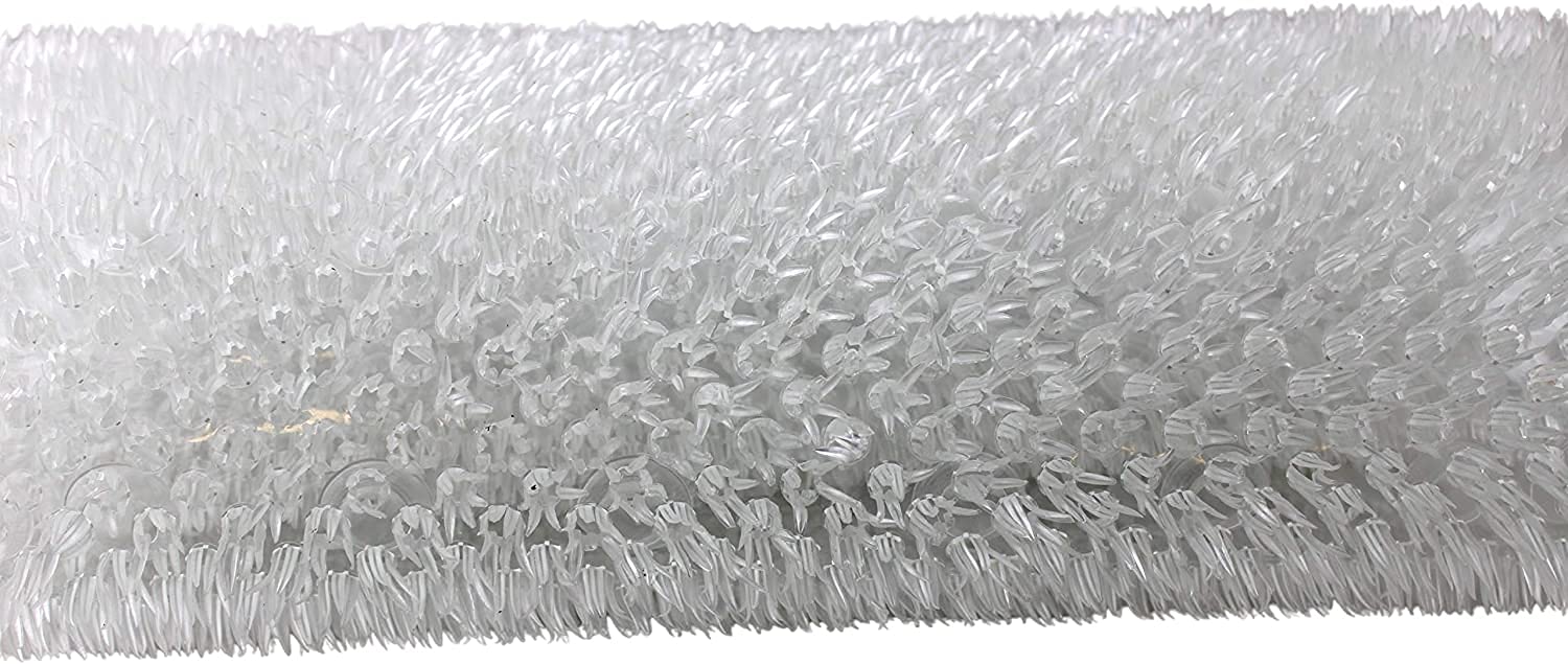 Grass Textured Spa Quality Foot Scrubber Bathroom Tub & Bath Mat Anti-Slip 24.5'' X 13.5'' (Clear)