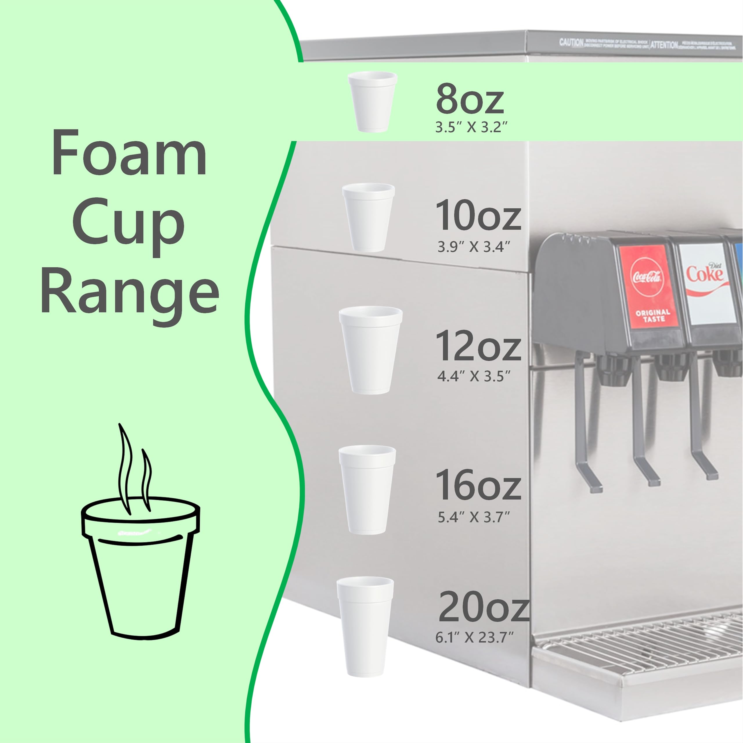 8Oz Foam Cups For Hot & Cold Drinks With Lids, Usa-Made 100-Pack - Ideal Styrofoam Coffee Cups, Insulating To-Go Cups For Soda,