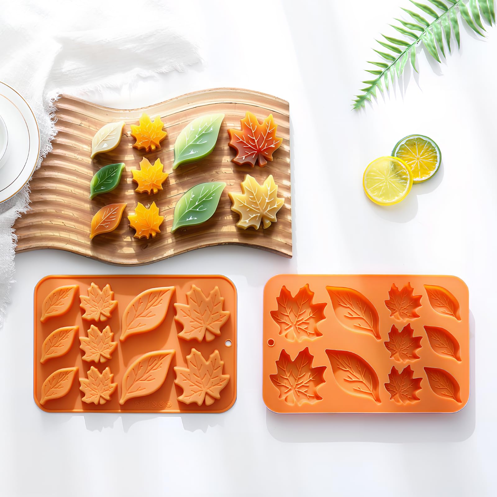 Leaf Silicone Molds Fall Silicone Mold Harvest Cake Pan Autumn Maple Leaf 2 Different Shapes Thanksgiving Fall Theme Mould for H