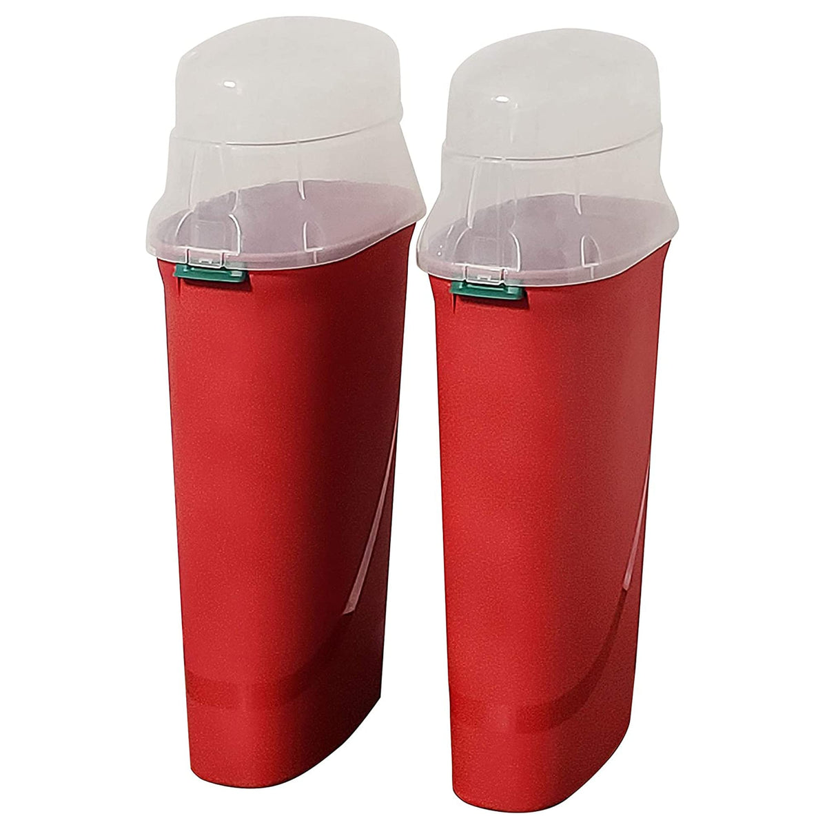 Homz 2-Pack Gift Wrap Plastic Storage Organizer, Vertical Wrapping Paper Holder, Red/Clear
