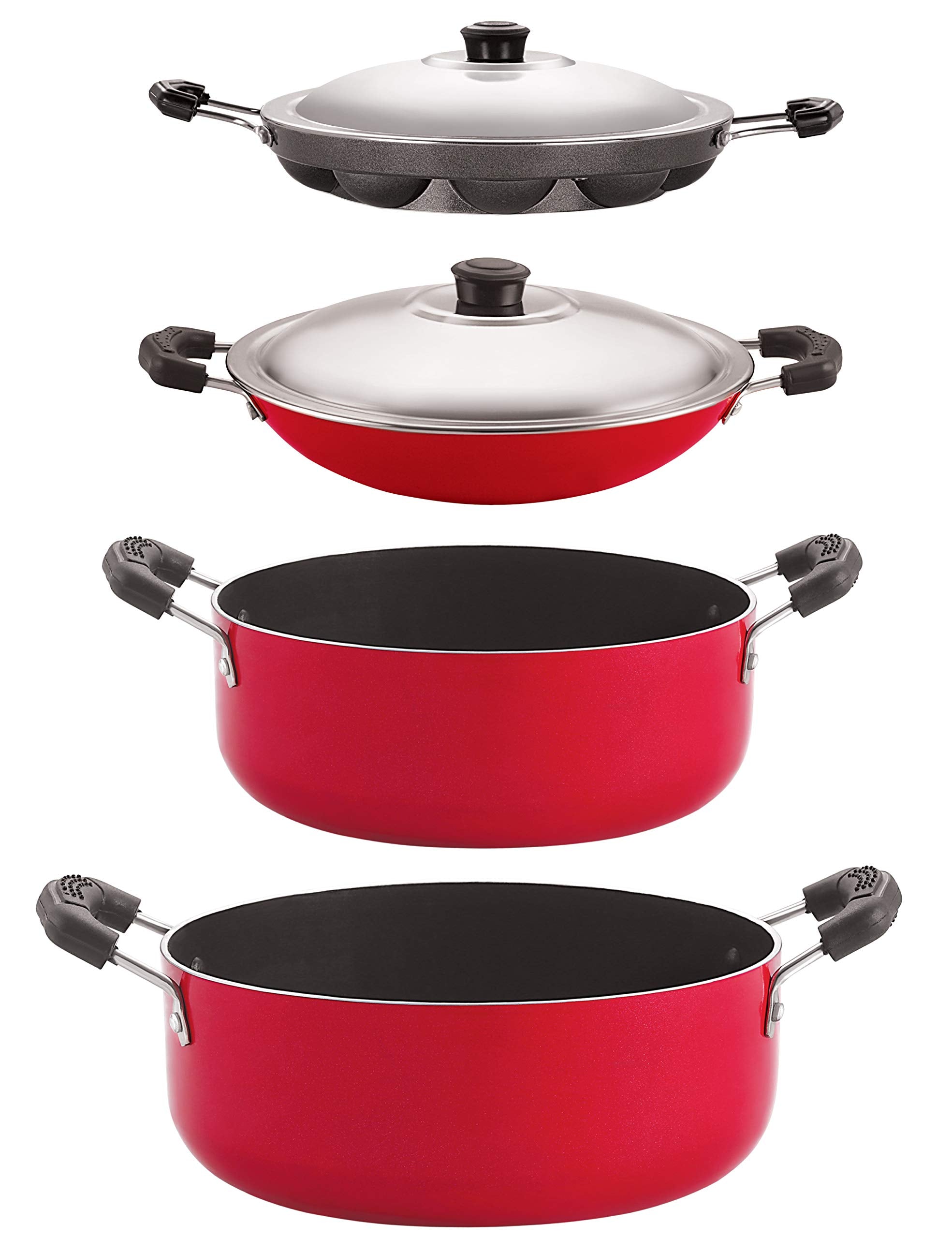 Nirlon NonStick Aluminium Cookware Combo Gift Set Of 4 Pcs (Ac_Cs22_Ap12_Cs24)