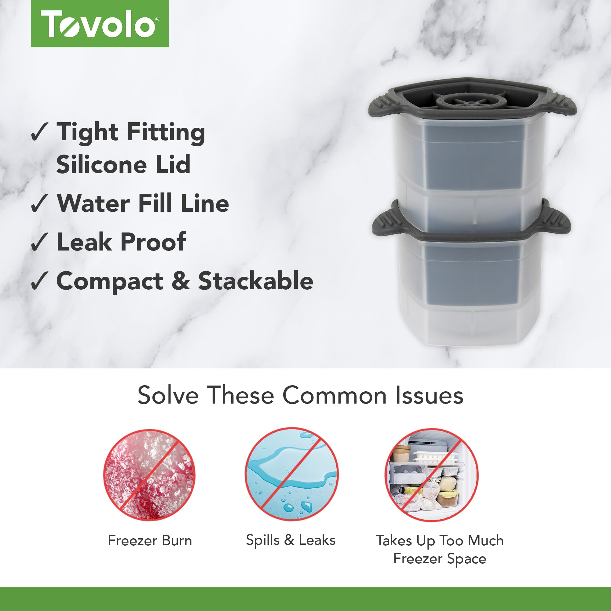 Tovolo Rose Shaped Ice Molds, Set Of 2 - Large Romantic Ice Mold Gift - Unique Ice Mold Chills Drinks - Odor-Free Freezer Storag