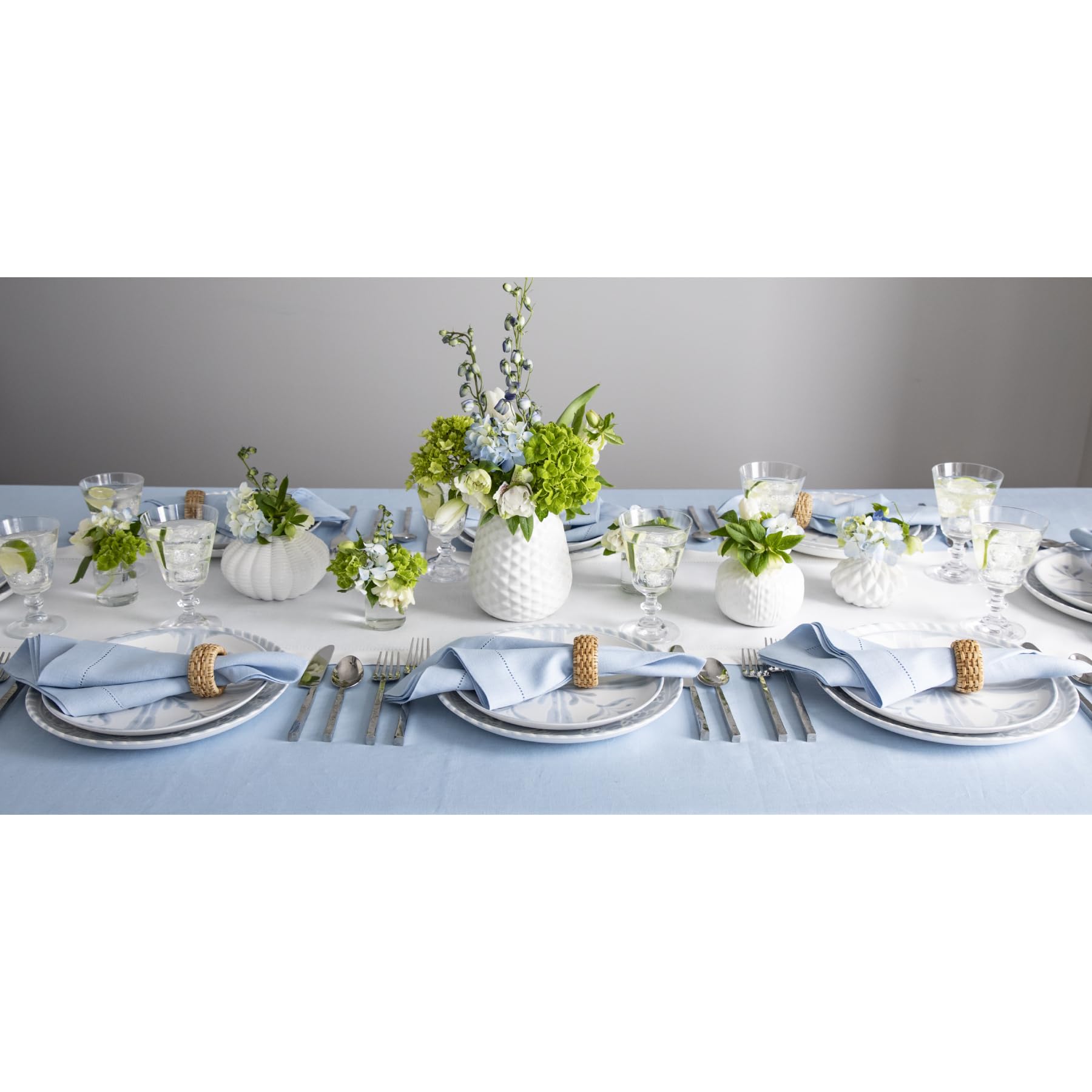 Solino Home Linen White Table Runner 108 Inches Long - 100% Pure Linen Classic Hemstitch Dining Table Runner 16 X 108 Inch Ideal