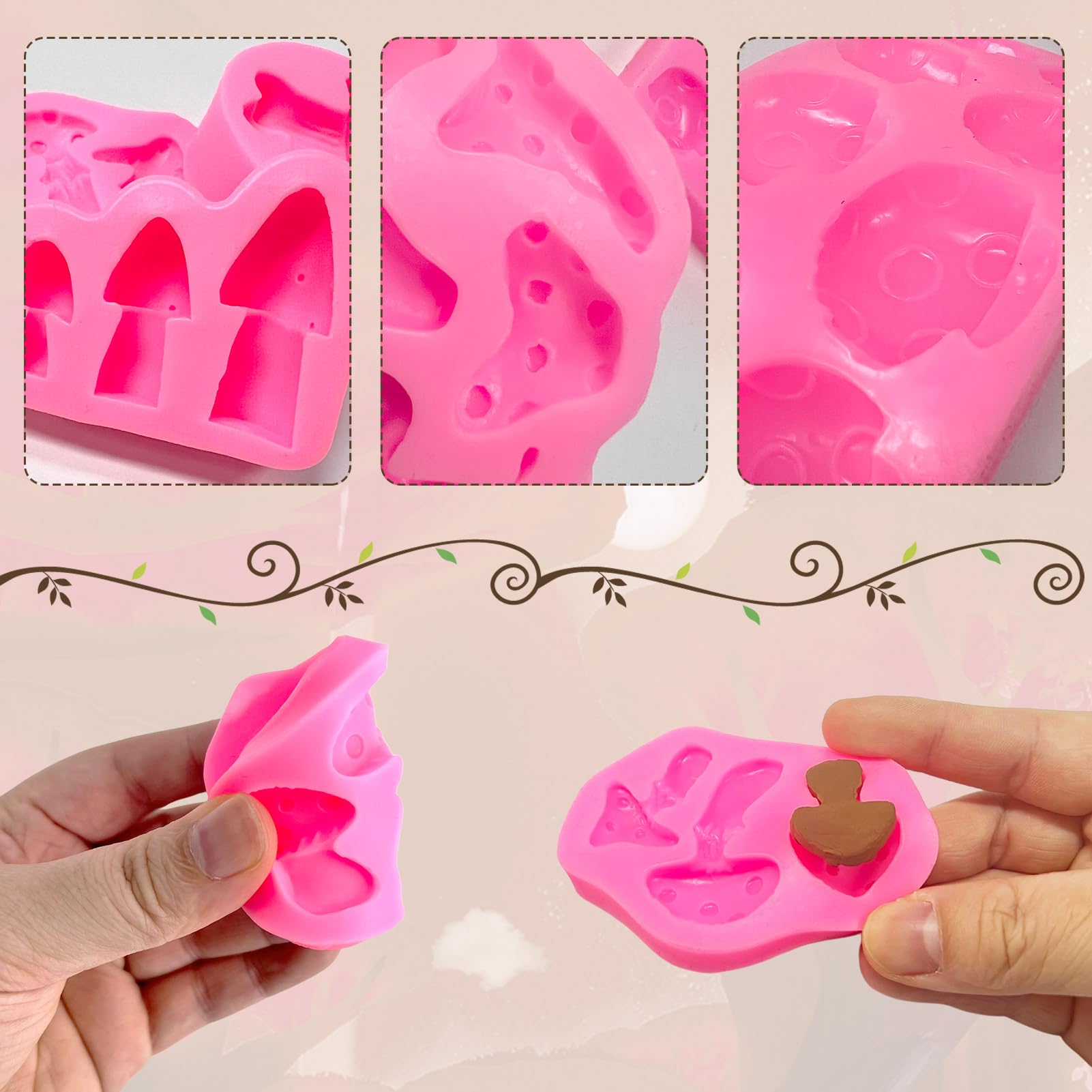 Mushroom Chocolate Molds, Mushroom Shaped Silicone Molds, Cute Mushroom Candy Vegetable Fondant Molds, Mushroom Themed Cake Cand